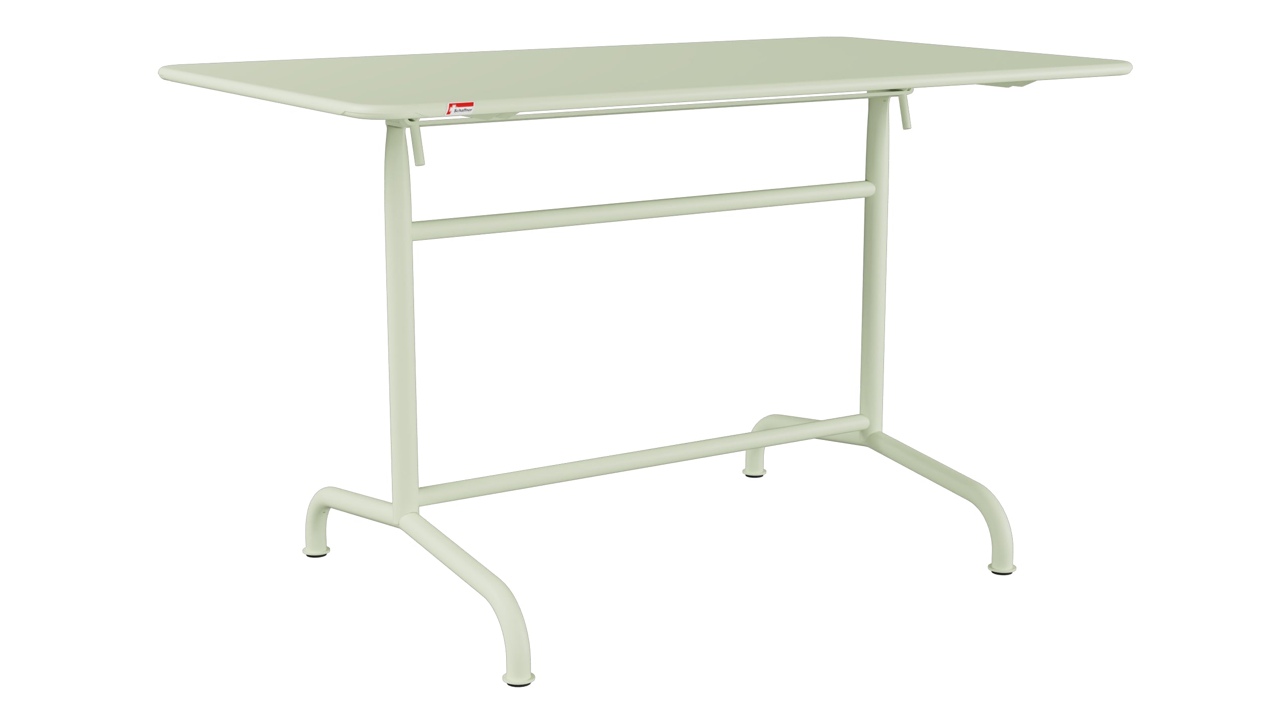 Rigi Metall-Gartentisch 120x70 klappbar in Pastellgrün präsentiert im Onlineshop von KAQTU Design AG. Gartentisch ist von Schaffner