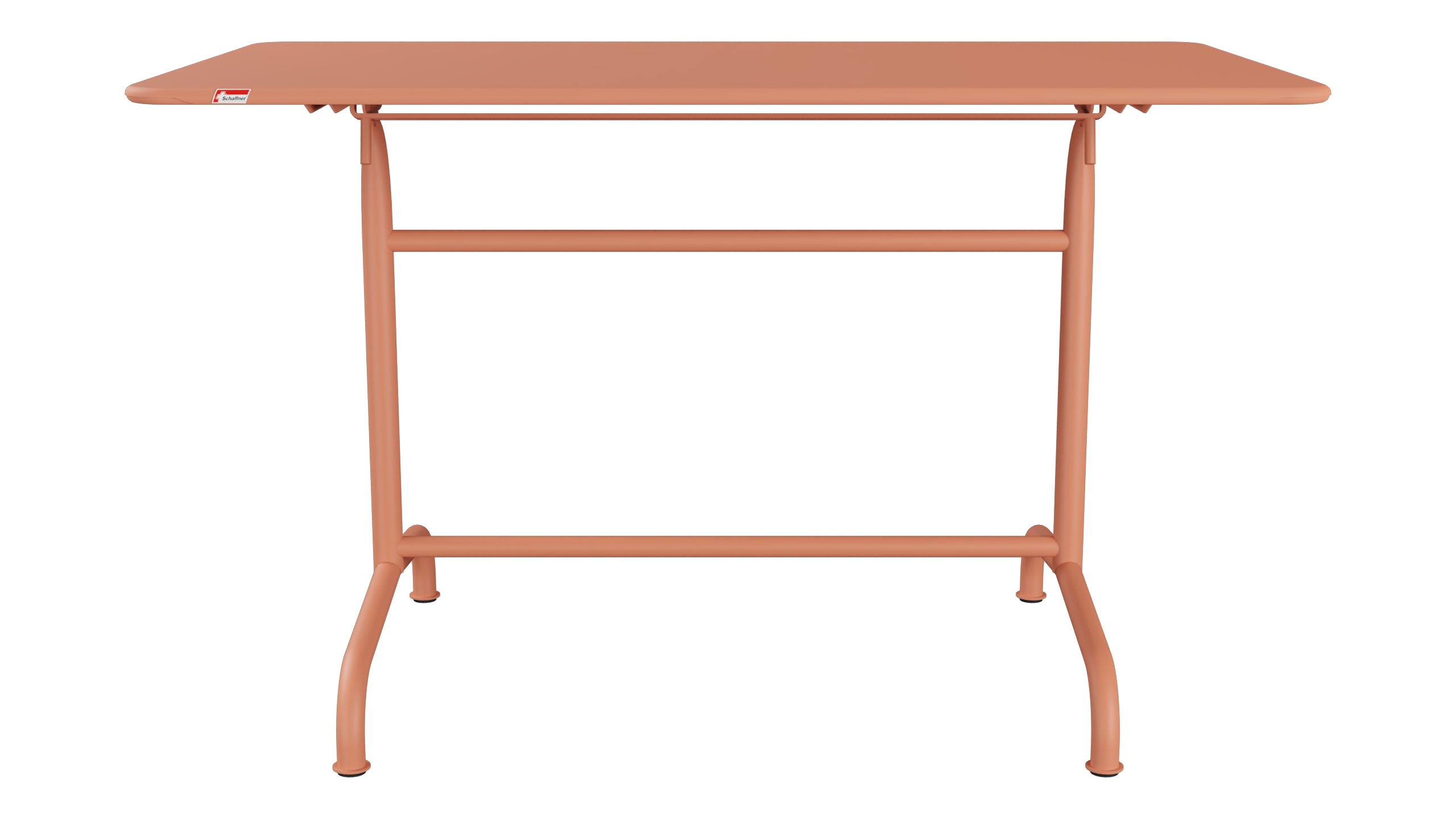 Rigi Metall-Gartentisch 120x70 klappbar in Pastellterracotta präsentiert im Onlineshop von KAQTU Design AG. Gartentisch ist von Schaffner