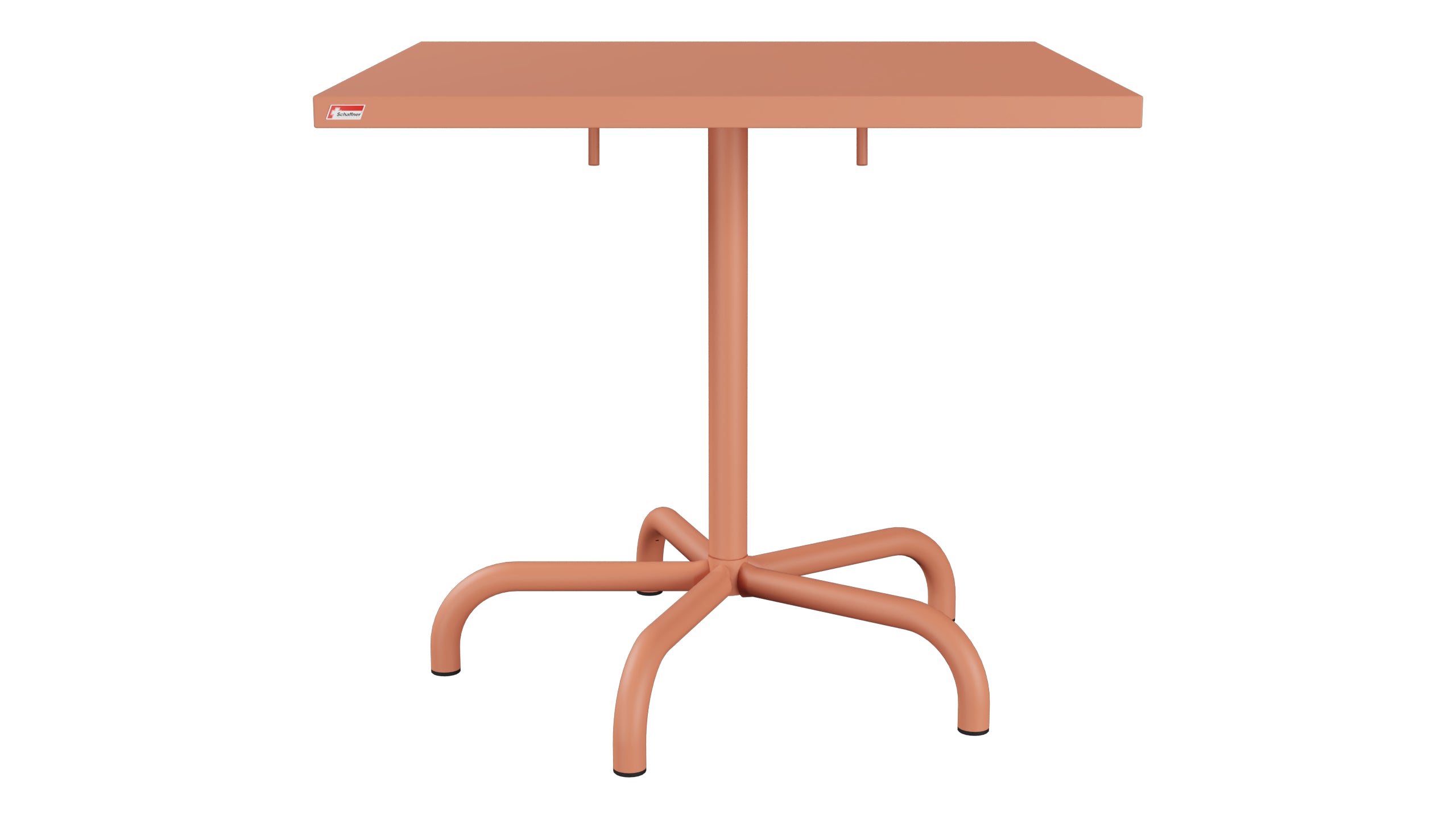 Säntis Metall-Gartentisch 80x80 klappbar in Pastellterracotta präsentiert im Onlineshop von KAQTU Design AG. Gartentisch ist von Schaffner