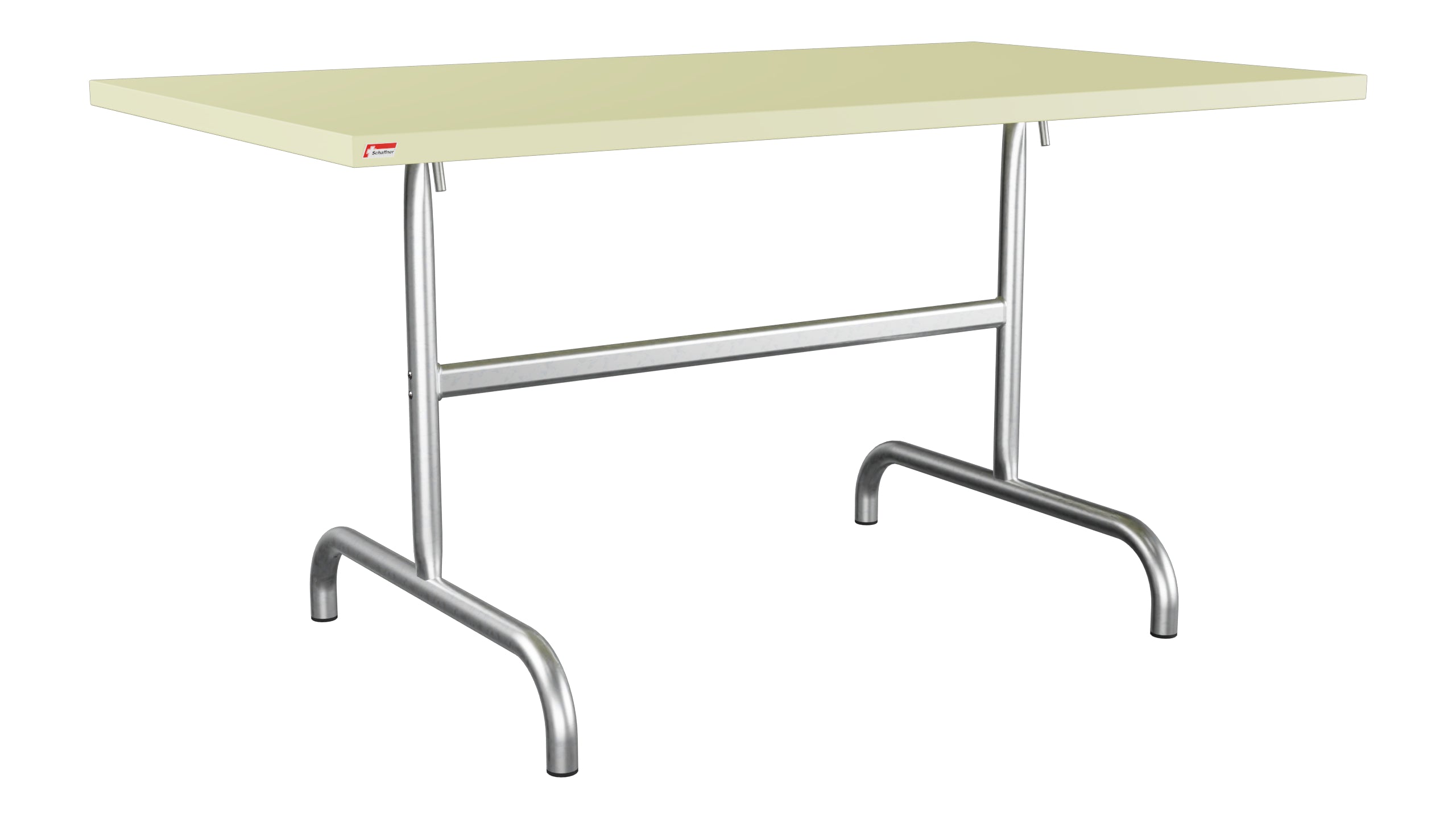 Säntis Metall-Gartentisch 140x80 klappbar in Buchsbaumgelb präsentiert im Onlineshop von KAQTU Design AG. Gartentisch ist von Schaffner