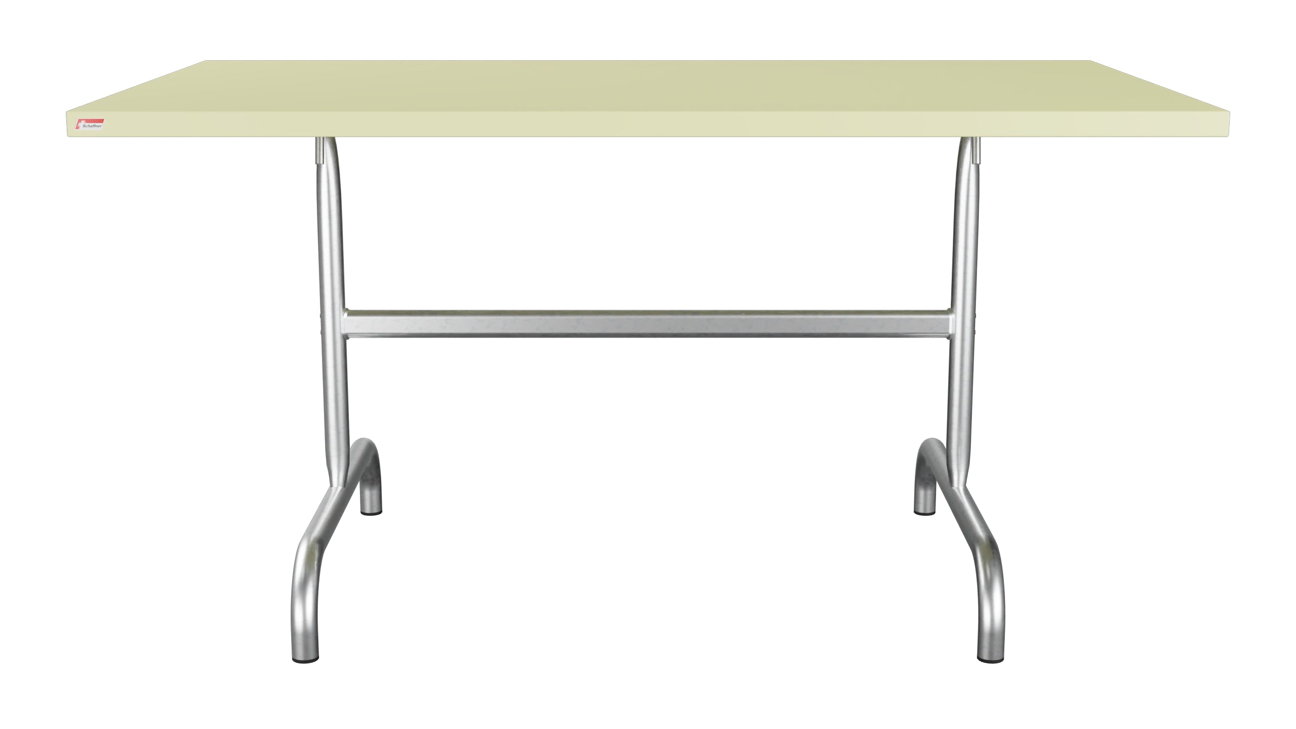 Säntis Metall-Gartentisch 140x80 klappbar in Buchsbaumgelb präsentiert im Onlineshop von KAQTU Design AG. Gartentisch ist von Schaffner