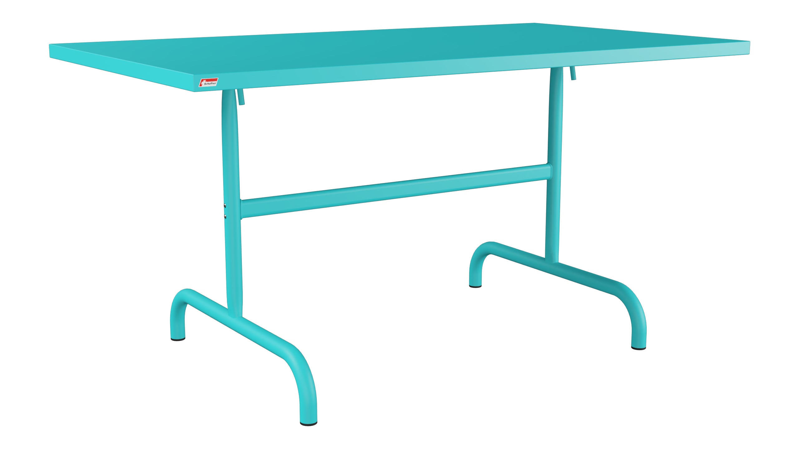 Säntis Metall-Gartentisch 140x80 klappbar in Türkis präsentiert im Onlineshop von KAQTU Design AG. Gartentisch ist von Schaffner