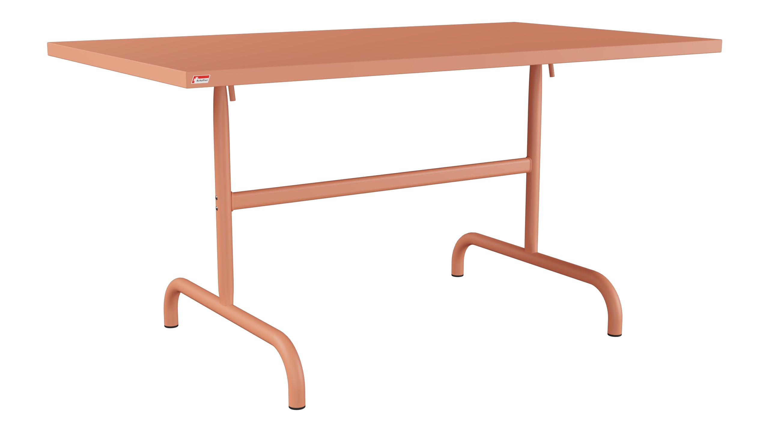 Säntis Metall-Gartentisch 140x80 klappbar in Pastellterracotta präsentiert im Onlineshop von KAQTU Design AG. Gartentisch ist von Schaffner