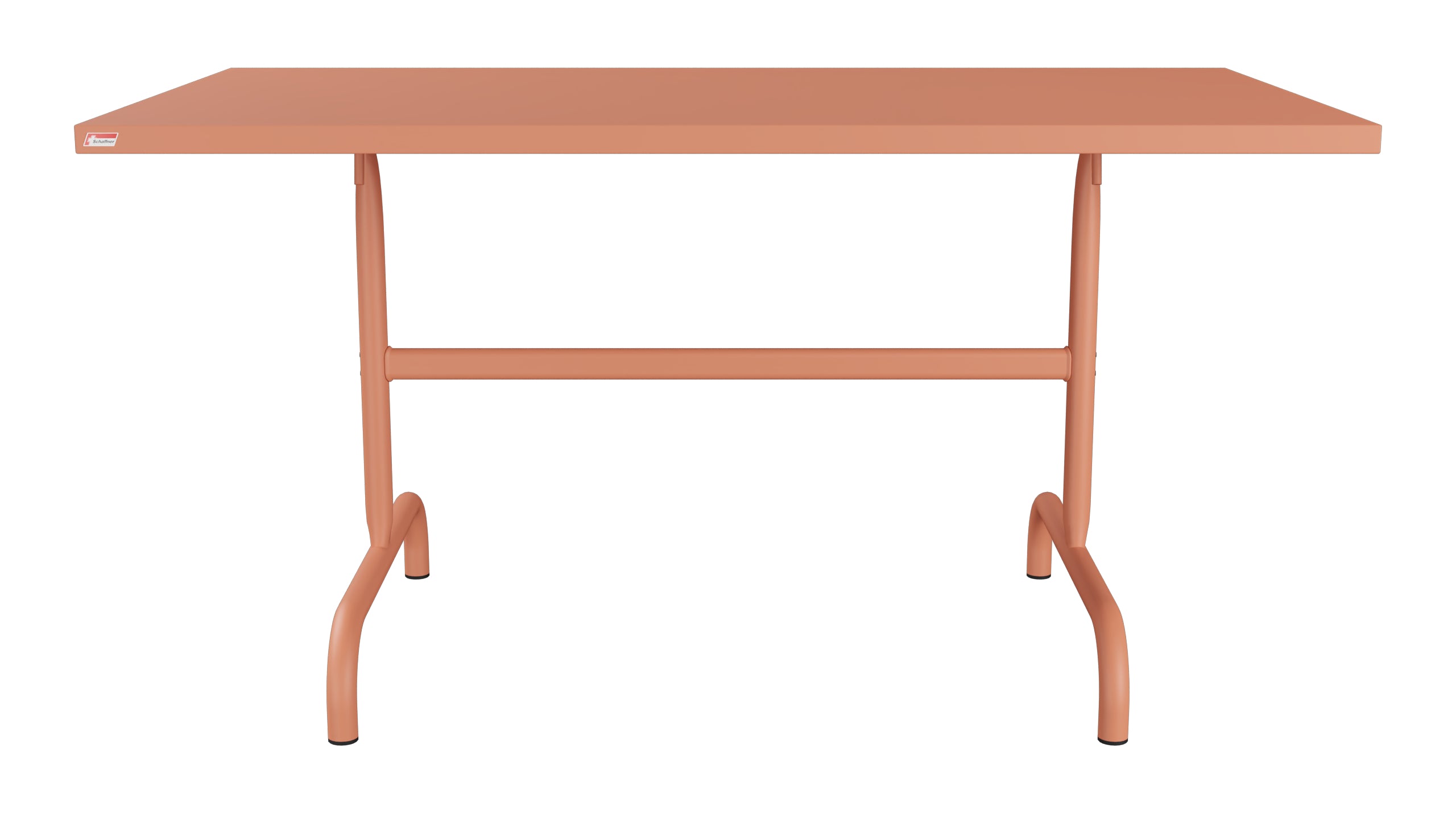 Säntis Metall-Gartentisch 140x80 klappbar in Pastellterracotta präsentiert im Onlineshop von KAQTU Design AG. Gartentisch ist von Schaffner