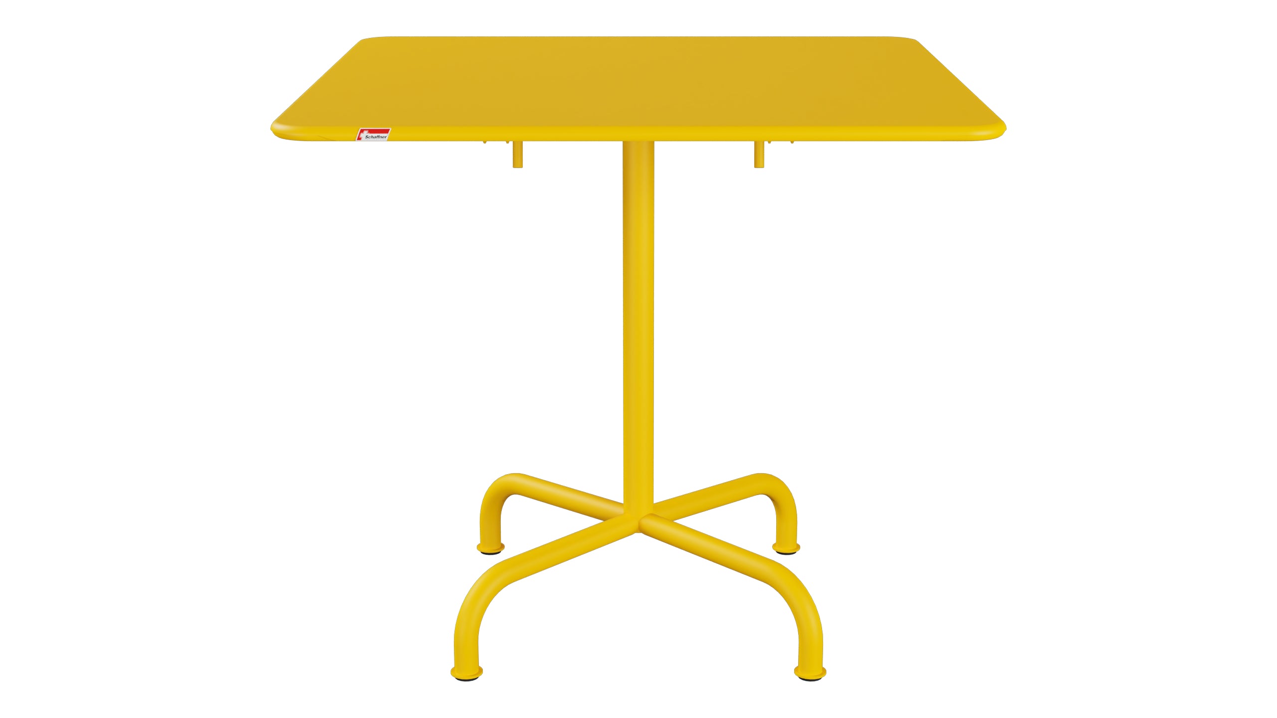 Rigi Metall-Gartentisch 80x80 klappbar in Gelb präsentiert im Onlineshop von KAQTU Design AG. Gartentisch ist von Schaffner