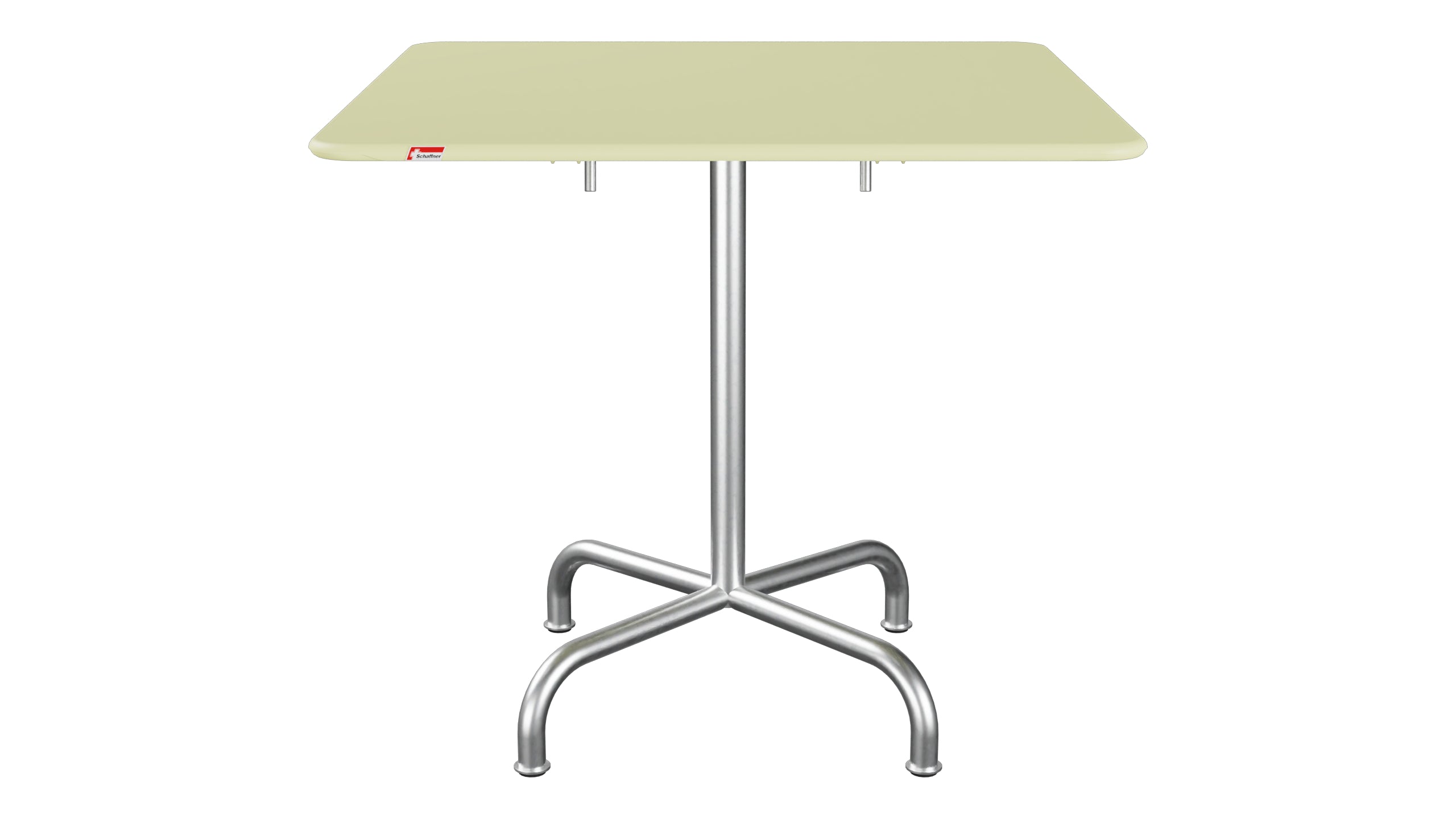 Rigi Metall-Gartentisch 80x80 klappbar in Buchsbaumgelb präsentiert im Onlineshop von KAQTU Design AG. Gartentisch ist von Schaffner