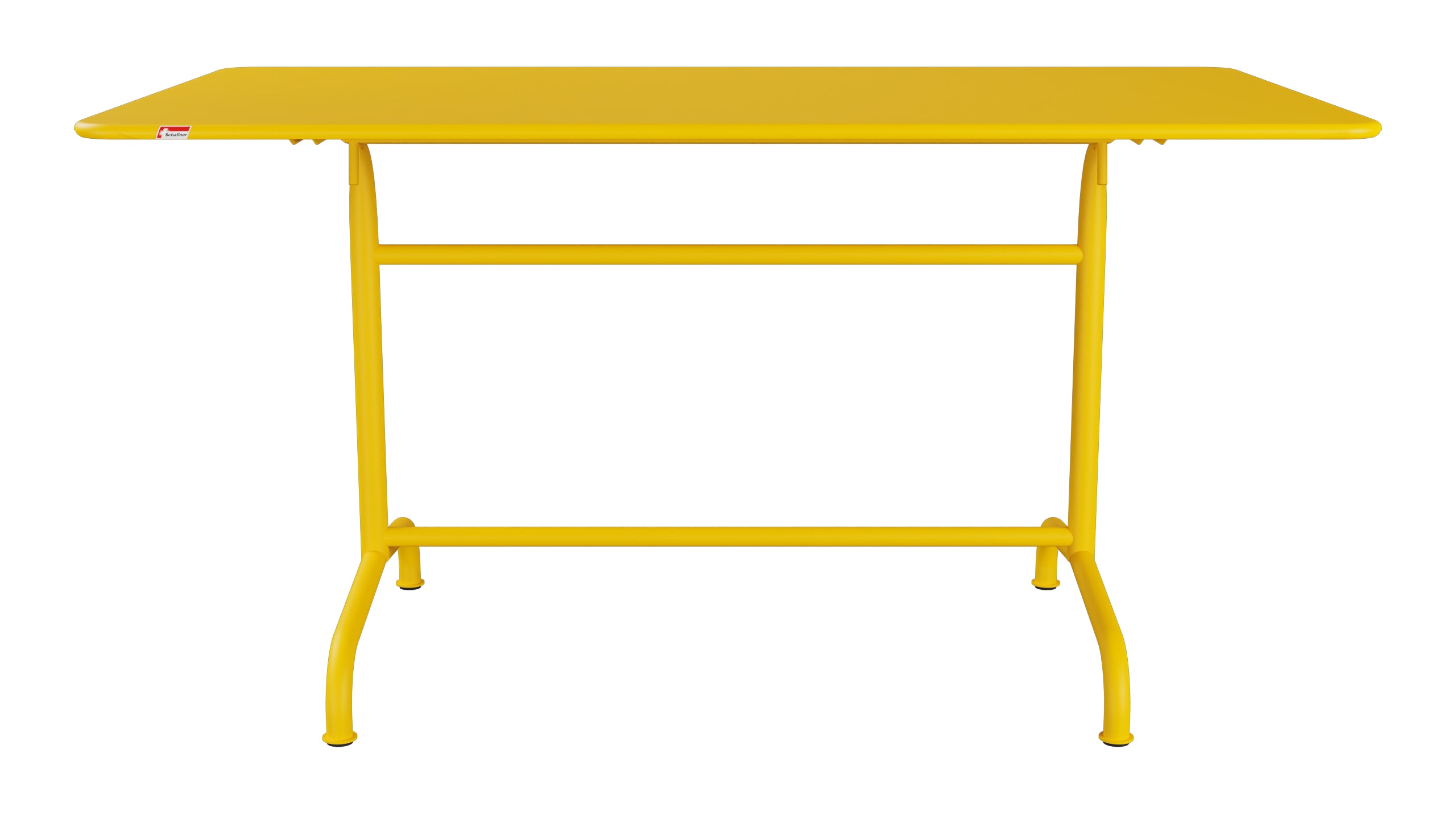 Rigi Metall-Gartentisch 140x80 klappbar in Gelb präsentiert im Onlineshop von KAQTU Design AG. Gartentisch ist von Schaffner