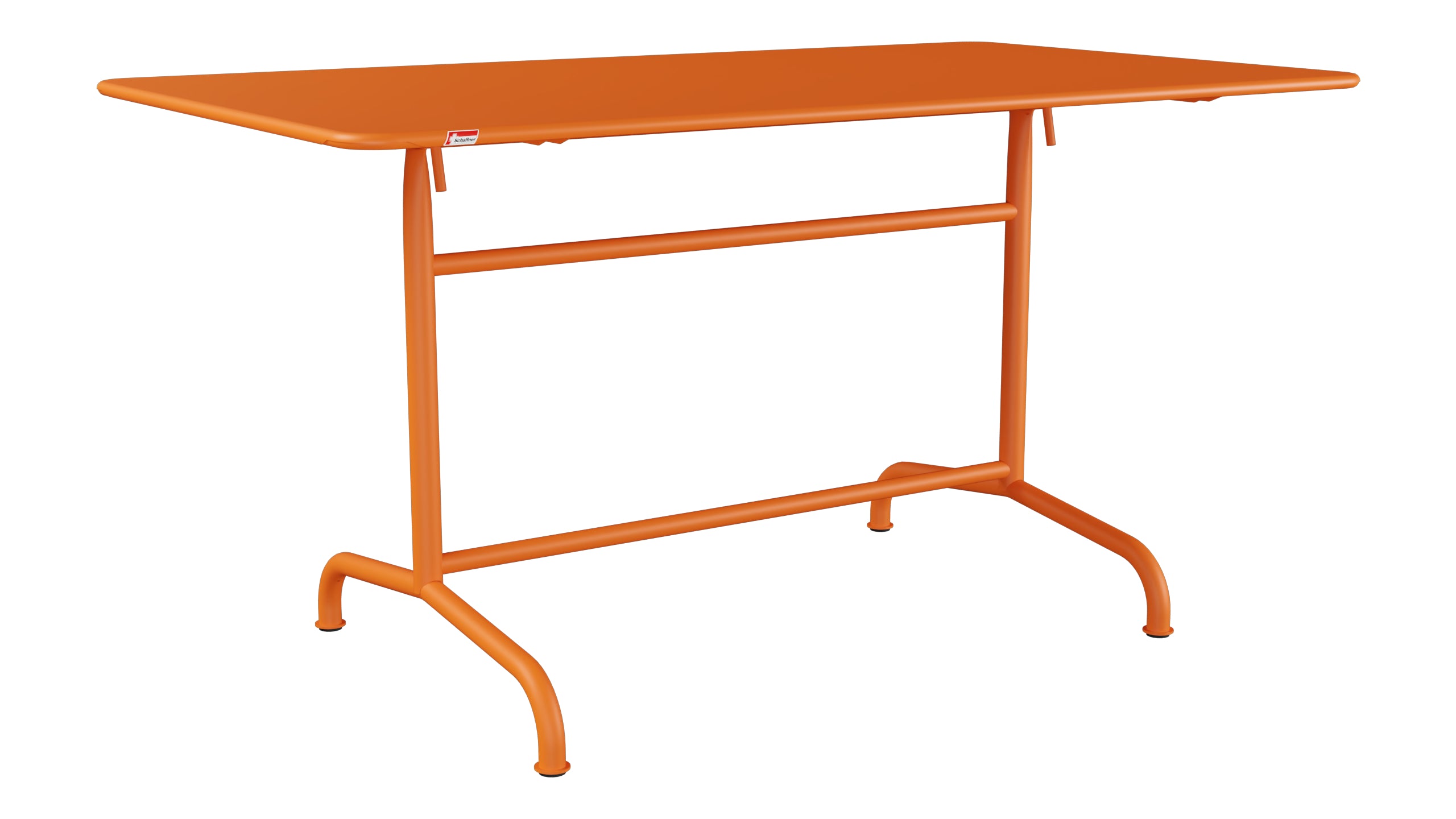 Rigi Metall-Gartentisch 140x80 klappbar in Orange präsentiert im Onlineshop von KAQTU Design AG. Gartentisch ist von Schaffner
