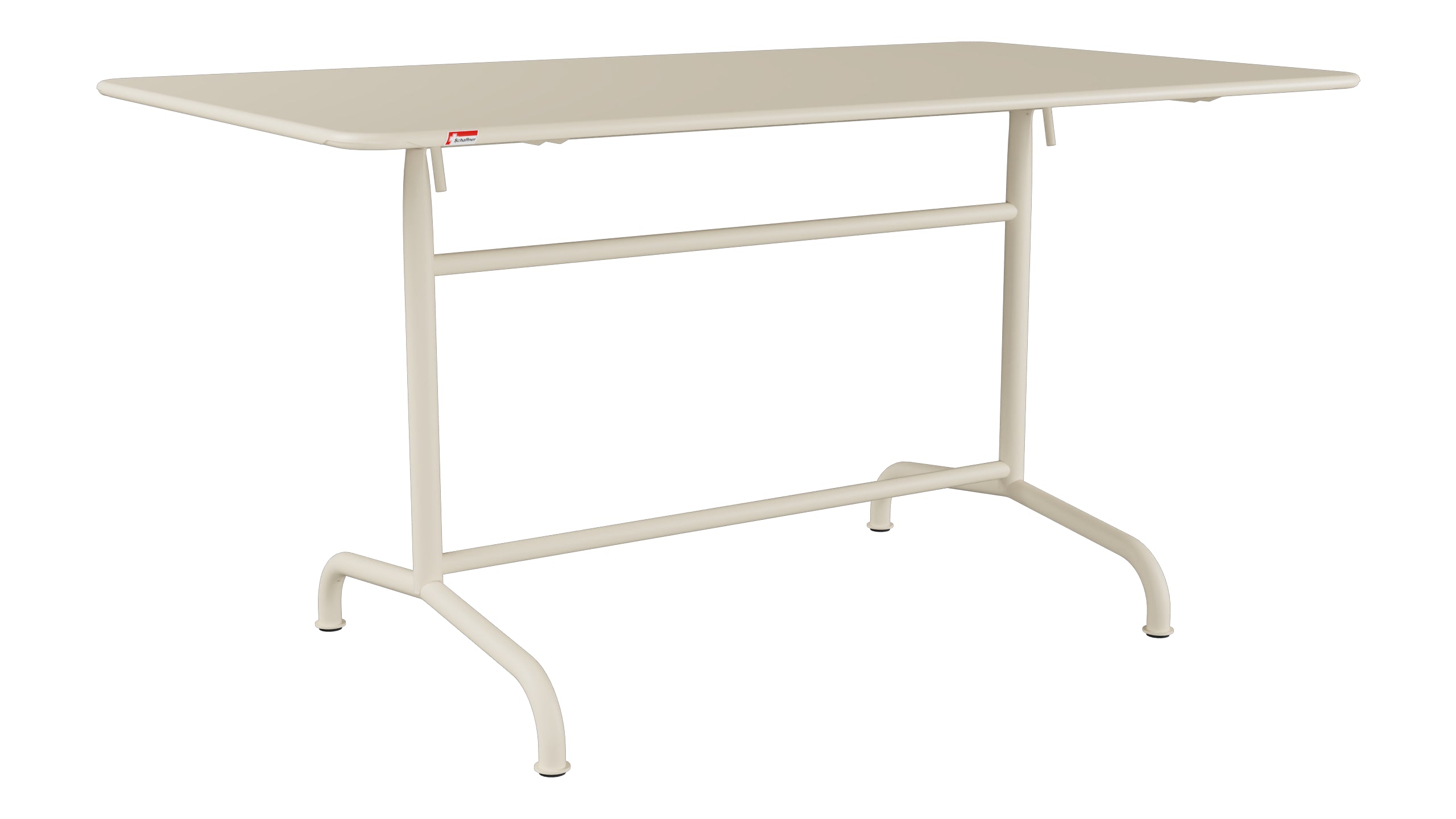 Rigi Metall-Gartentisch 140x80 klappbar in Pastellsand präsentiert im Onlineshop von KAQTU Design AG. Gartentisch ist von Schaffner