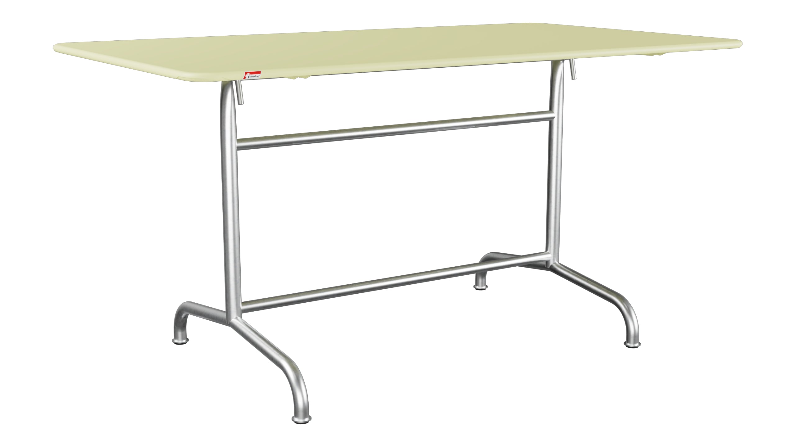Rigi Metall-Gartentisch 140x80 klappbar in Buchsbaumgelb präsentiert im Onlineshop von KAQTU Design AG. Gartentisch ist von Schaffner