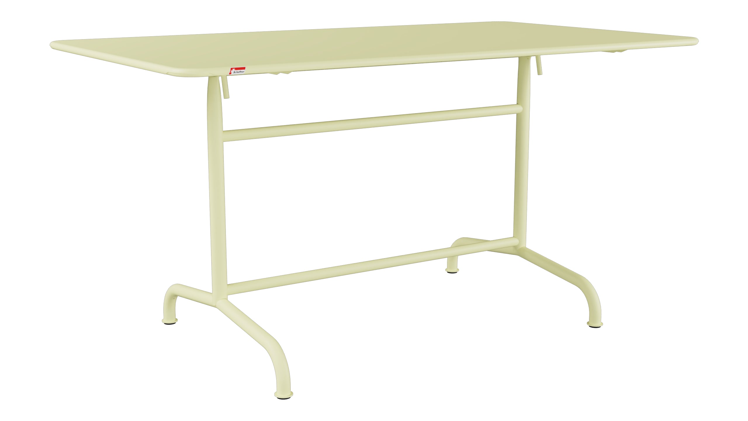 Rigi Metall-Gartentisch 140x80 klappbar in Buchsbaumgelb präsentiert im Onlineshop von KAQTU Design AG. Gartentisch ist von Schaffner