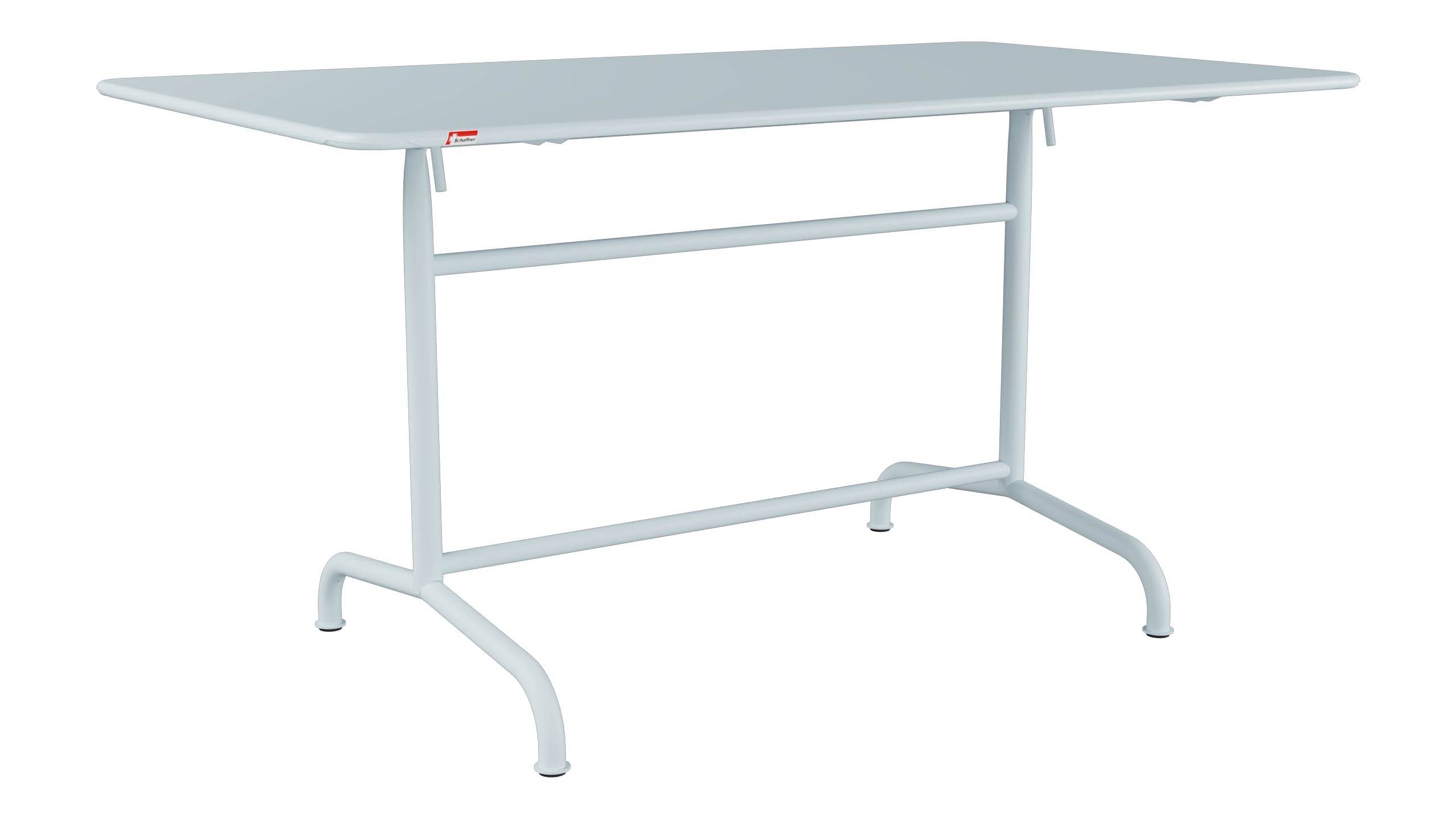 Rigi Metall-Gartentisch 140x80 klappbar in Pastellblau präsentiert im Onlineshop von KAQTU Design AG. Gartentisch ist von Schaffner