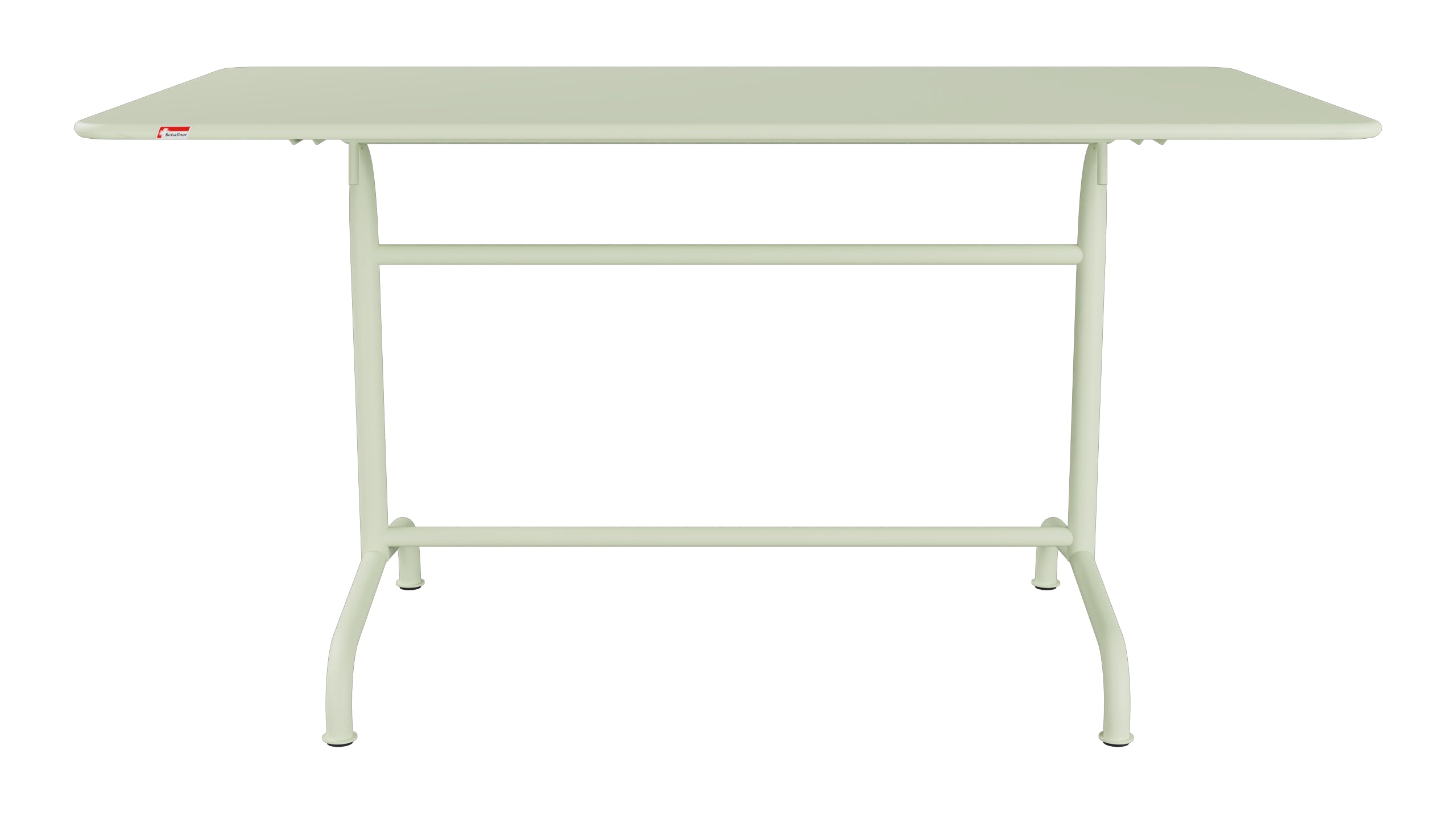 Rigi Metall-Gartentisch 140x80 klappbar in Pastellgrün präsentiert im Onlineshop von KAQTU Design AG. Gartentisch ist von Schaffner