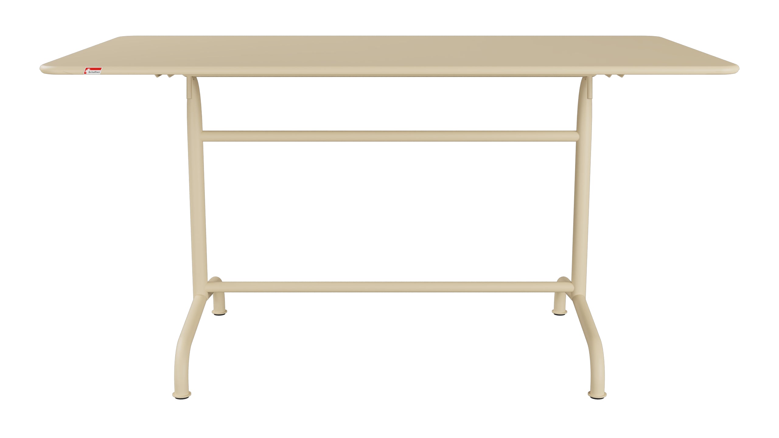 Rigi Metall-Gartentisch 140x80 klappbar in Pastellbraun präsentiert im Onlineshop von KAQTU Design AG. Gartentisch ist von Schaffner