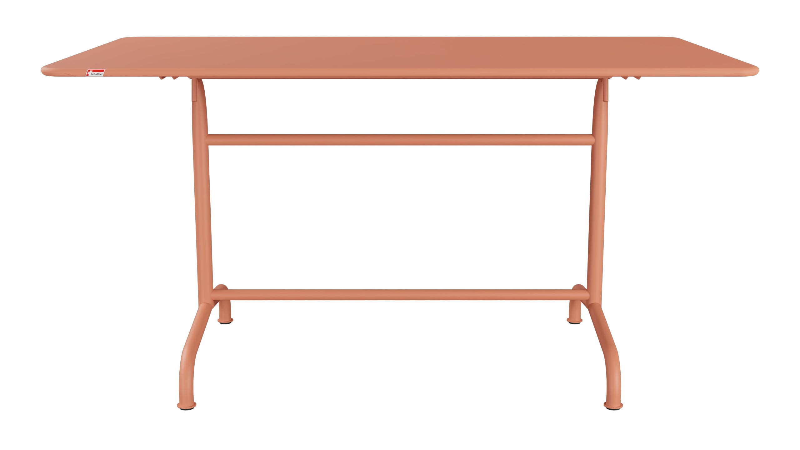Rigi Metall-Gartentisch 140x80 klappbar in Pastellterracotta präsentiert im Onlineshop von KAQTU Design AG. Gartentisch ist von Schaffner