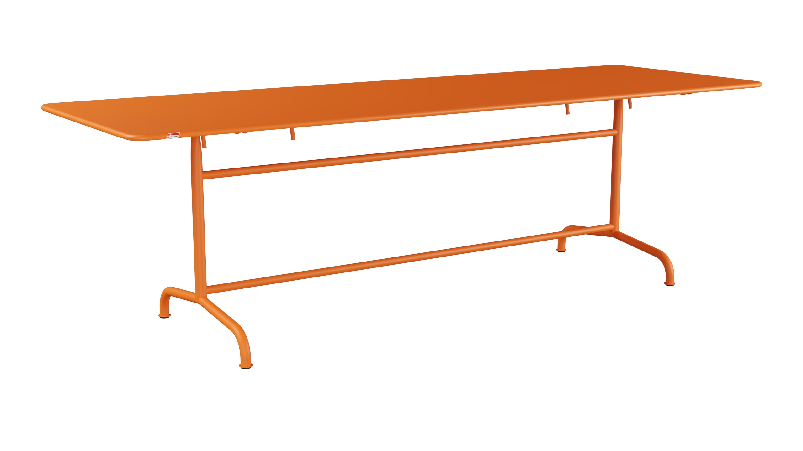 Rigi Metall-Gartentisch 240x80 klappbar in Orange präsentiert im Onlineshop von KAQTU Design AG. Gartentisch ist von Schaffner