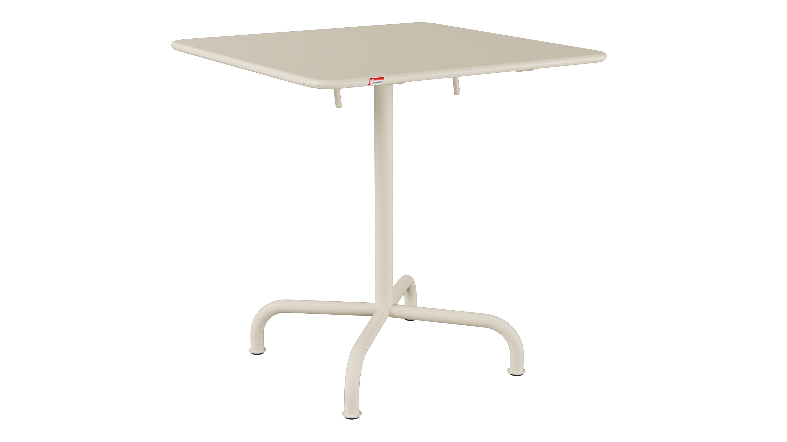 Rigi Metall-Gartentisch 70x70 klappbar in Pastellsand präsentiert im Onlineshop von KAQTU Design AG. Gartentisch ist von Schaffner