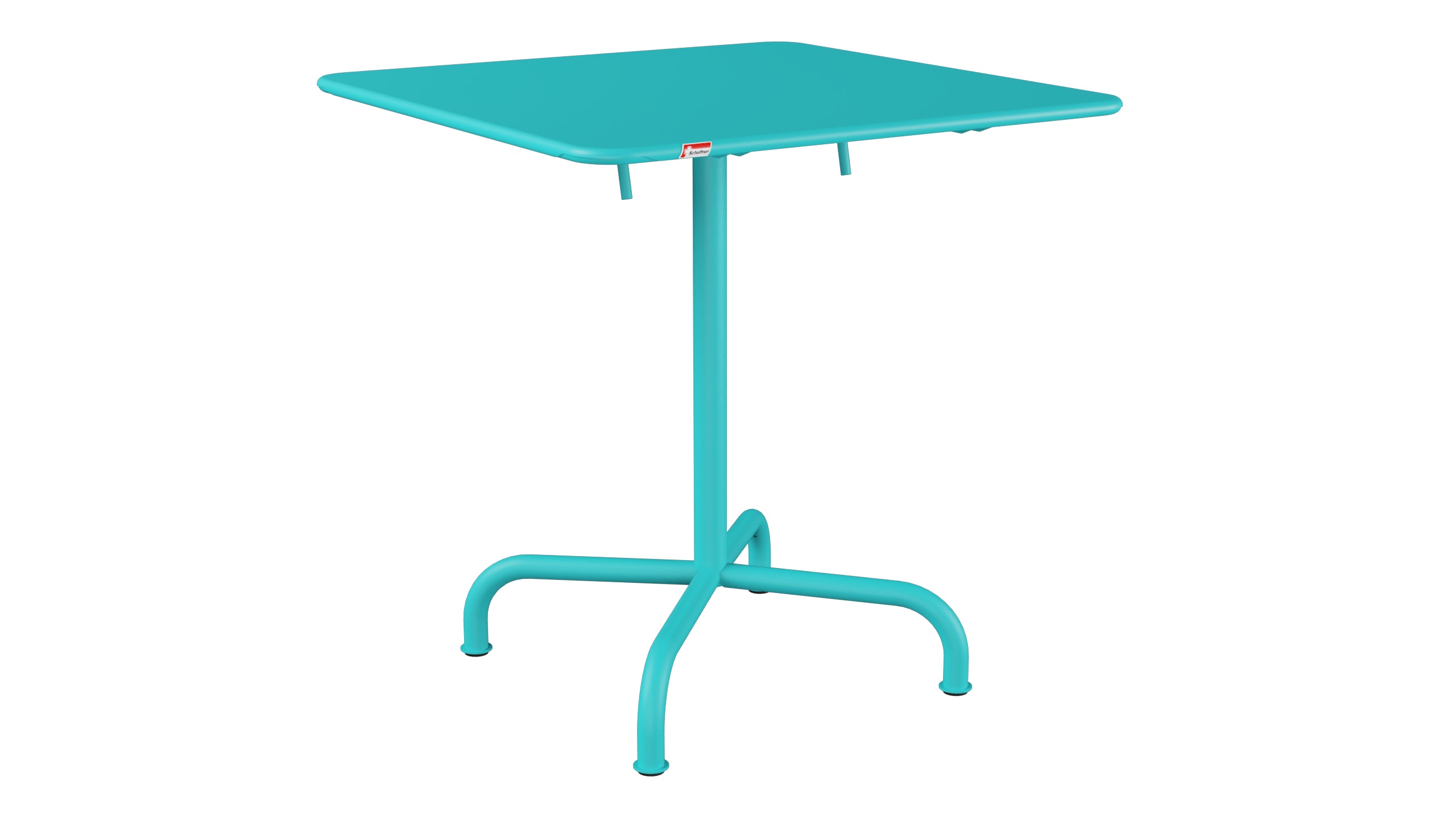 Rigi Metall-Gartentisch 70x70 klappbar in Türkis präsentiert im Onlineshop von KAQTU Design AG. Gartentisch ist von Schaffner