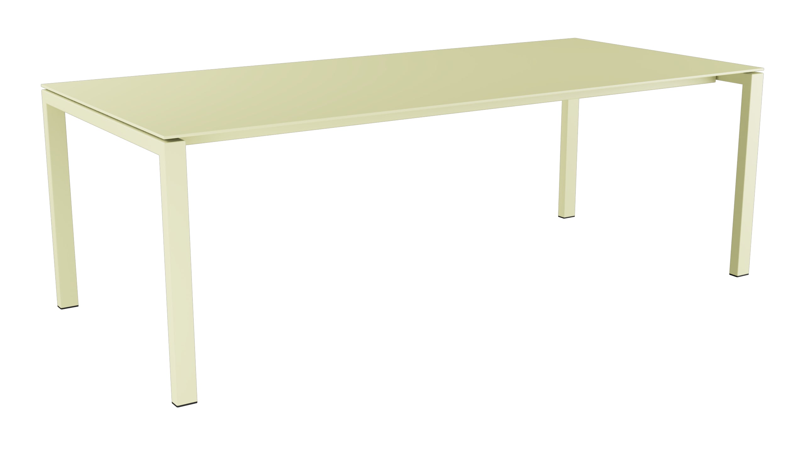 Luzern Glasfaser-Gartentisch 220x100 in Buchsbaumgelb präsentiert im Onlineshop von KAQTU Design AG. Gartentisch ist von Schaffner