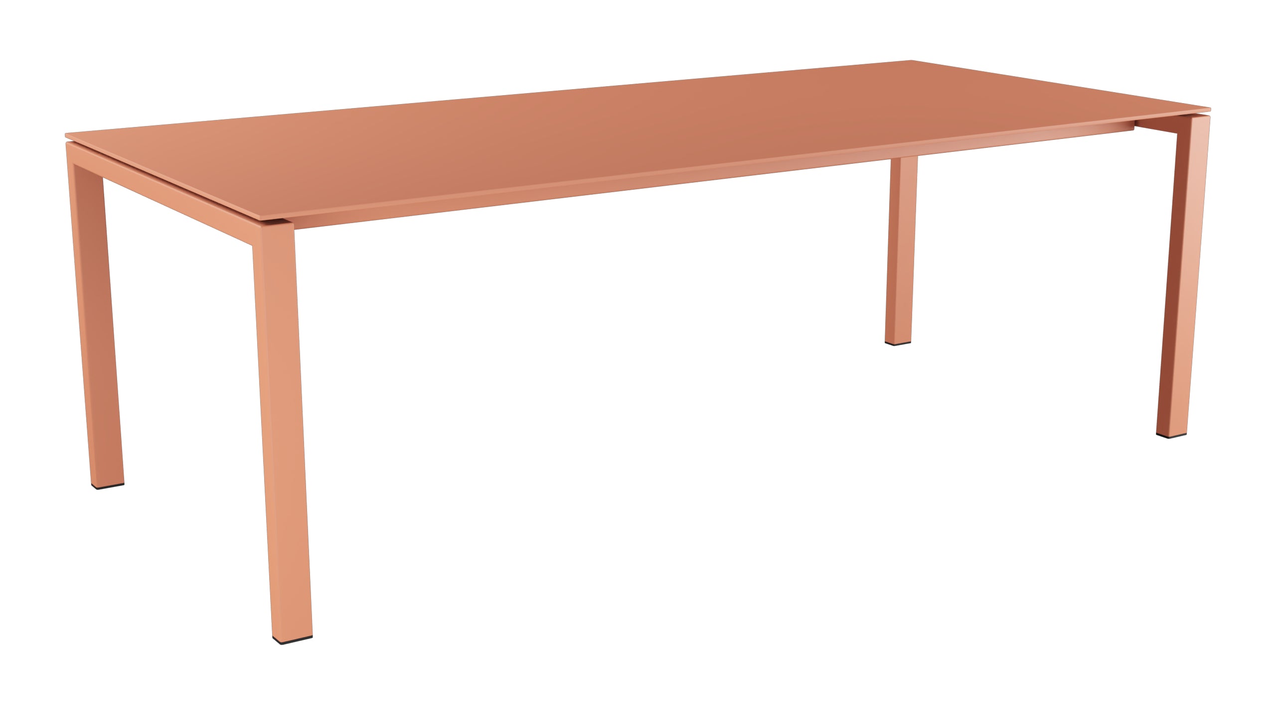 Luzern Glasfaser-Gartentisch 220x100 in Pastellterracotta präsentiert im Onlineshop von KAQTU Design AG. Gartentisch ist von Schaffner