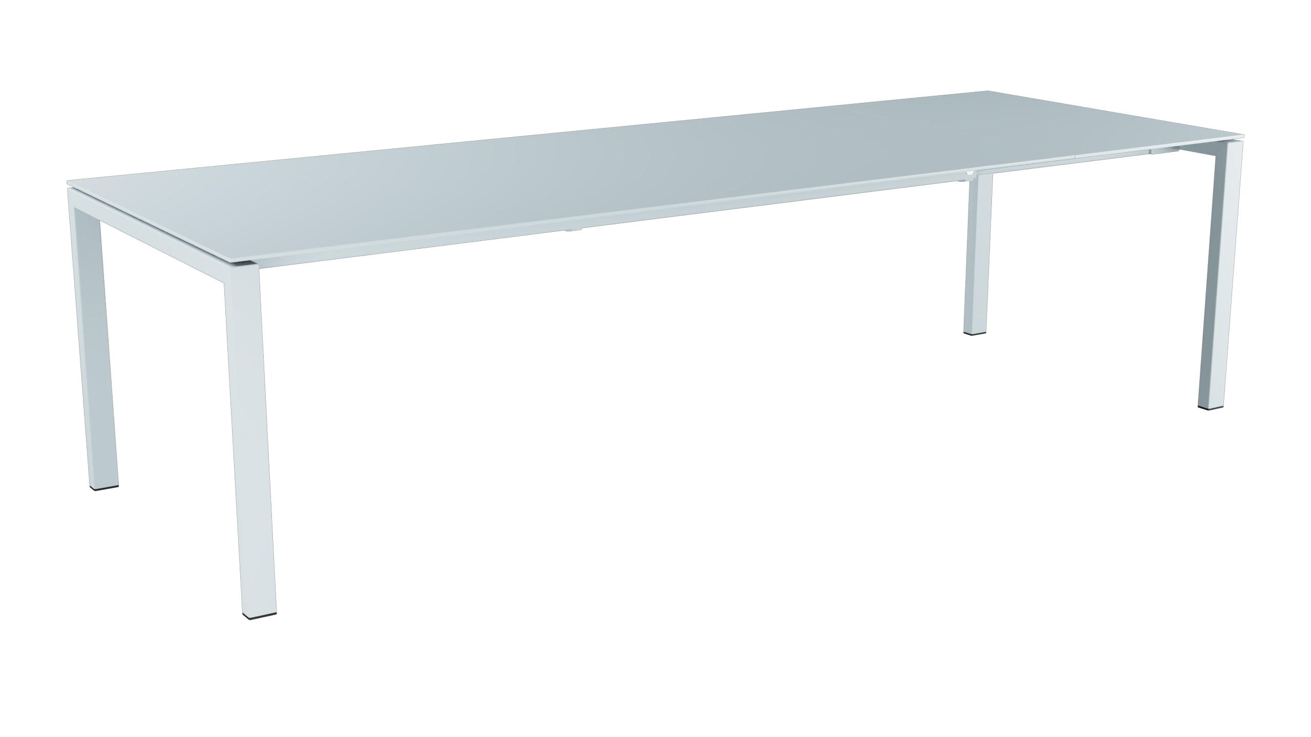 Luzern Glasfaser-Gartentisch 220/280x100 ausziehbar in Pastellblau präsentiert im Onlineshop von KAQTU Design AG. Gartentisch ist von Schaffner