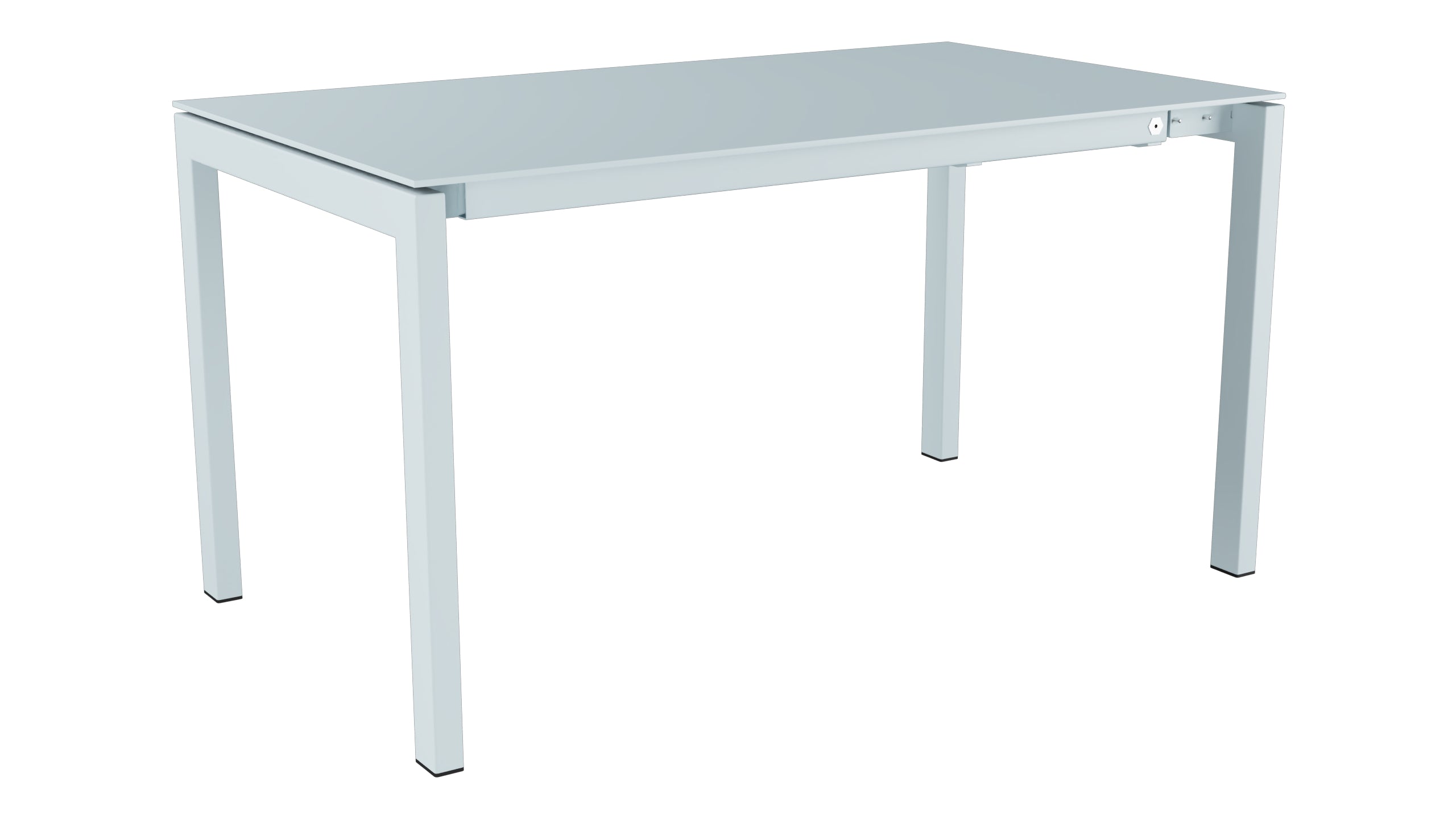 Luzern Glasfaser-Gartentisch 140/200x80 ausziehbar in Pastellblau präsentiert im Onlineshop von KAQTU Design AG. Gartentisch ist von Schaffner