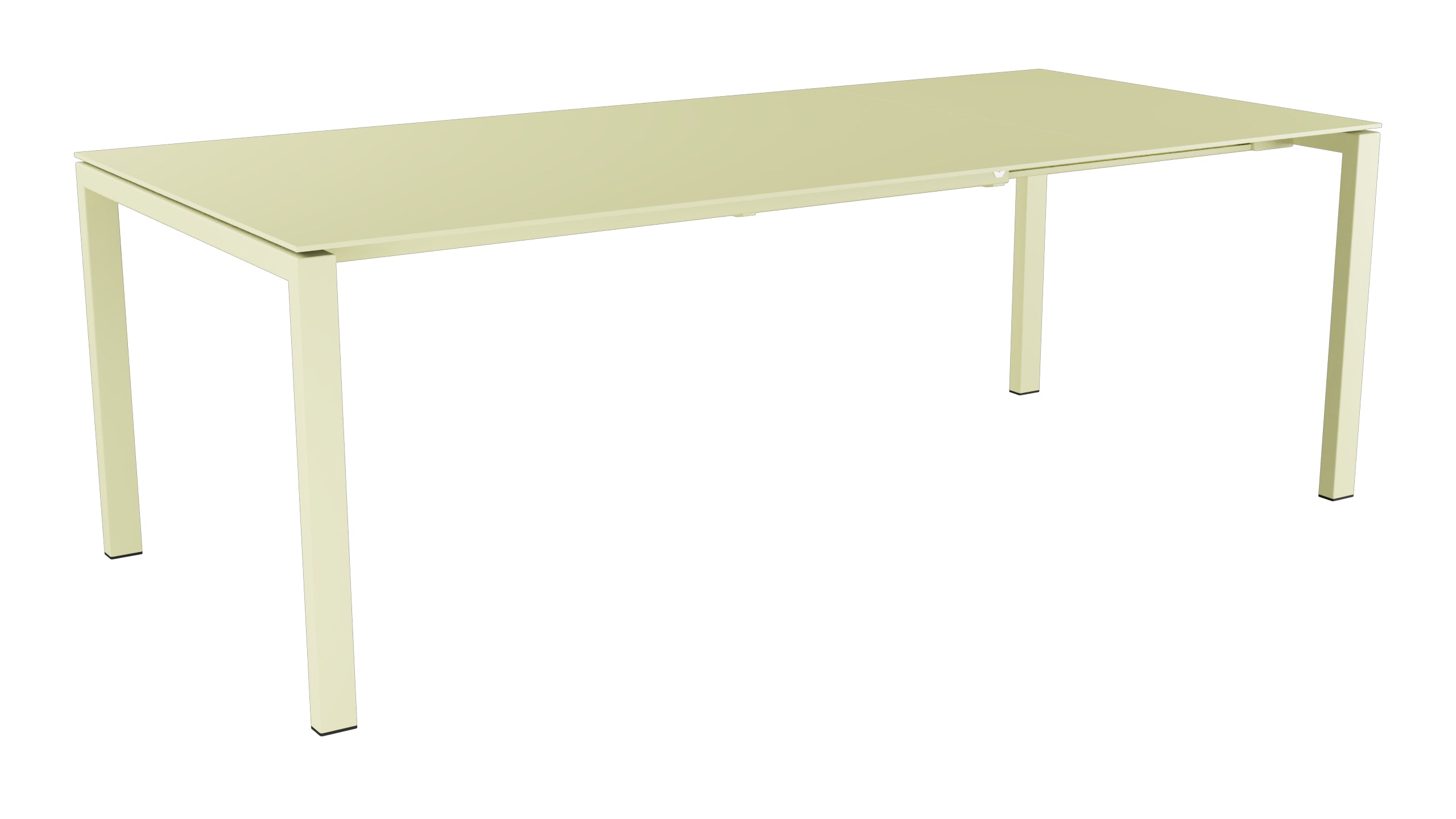 Luzern Glasfaser-Gartentisch 160/220x100 ausziehbar in Buchsbaumgelb präsentiert im Onlineshop von KAQTU Design AG. Gartentisch ist von Schaffner