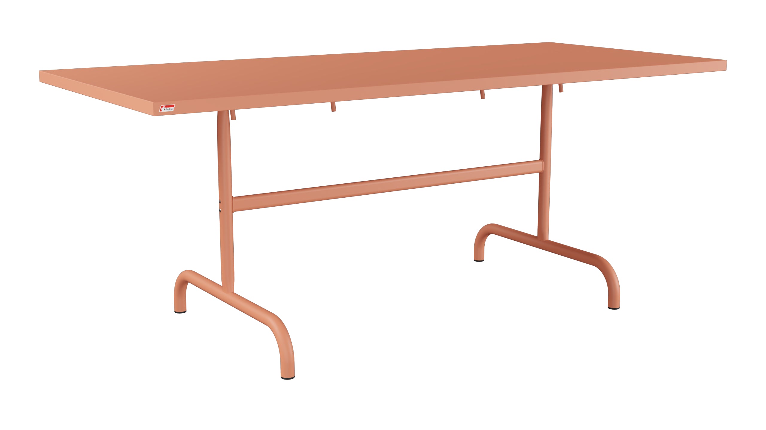 Säntis Metall-Gartentisch 180x80 klappbar in Pastellterracotta präsentiert im Onlineshop von KAQTU Design AG. Gartentisch ist von Schaffner
