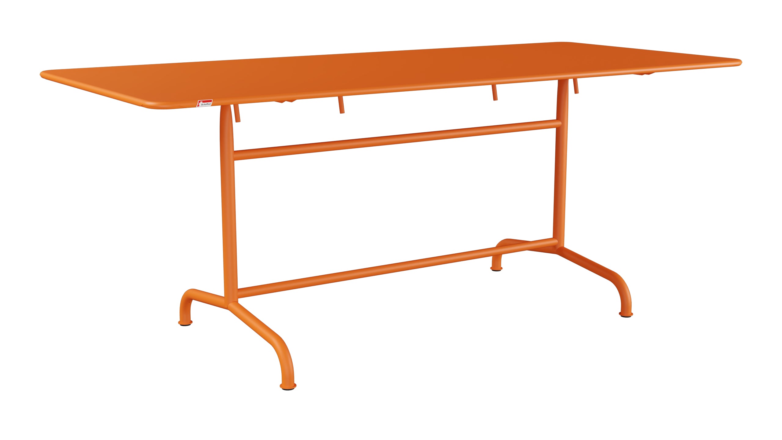Rigi Metall-Gartentisch 180x80 klappbar in Orange präsentiert im Onlineshop von KAQTU Design AG. Gartentisch ist von Schaffner