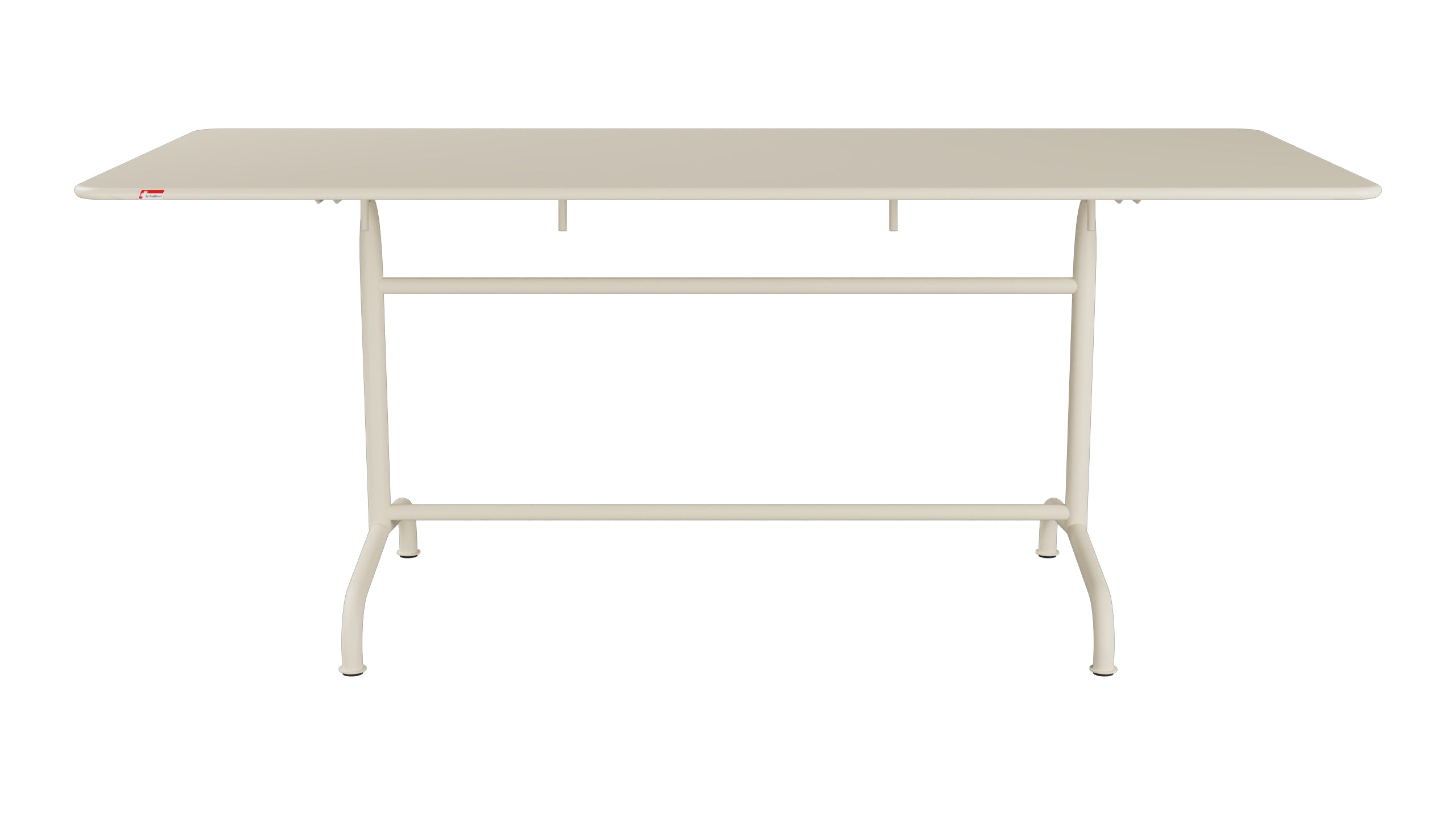 Rigi Metall-Gartentisch 180x80 klappbar in Pastellsand präsentiert im Onlineshop von KAQTU Design AG. Gartentisch ist von Schaffner