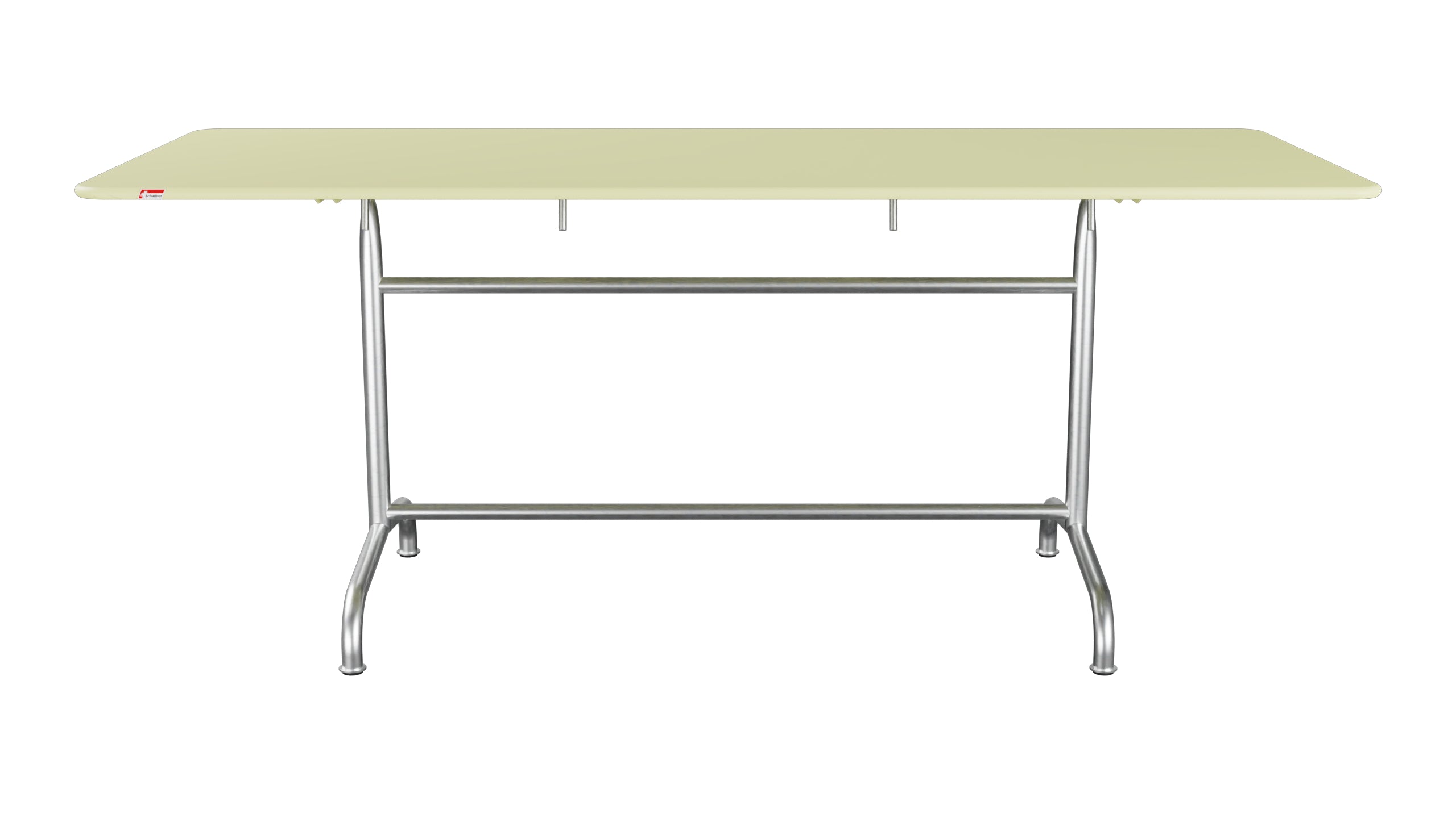Rigi Metall-Gartentisch 180x80 klappbar in Buchsbaumgelb präsentiert im Onlineshop von KAQTU Design AG. Gartentisch ist von Schaffner