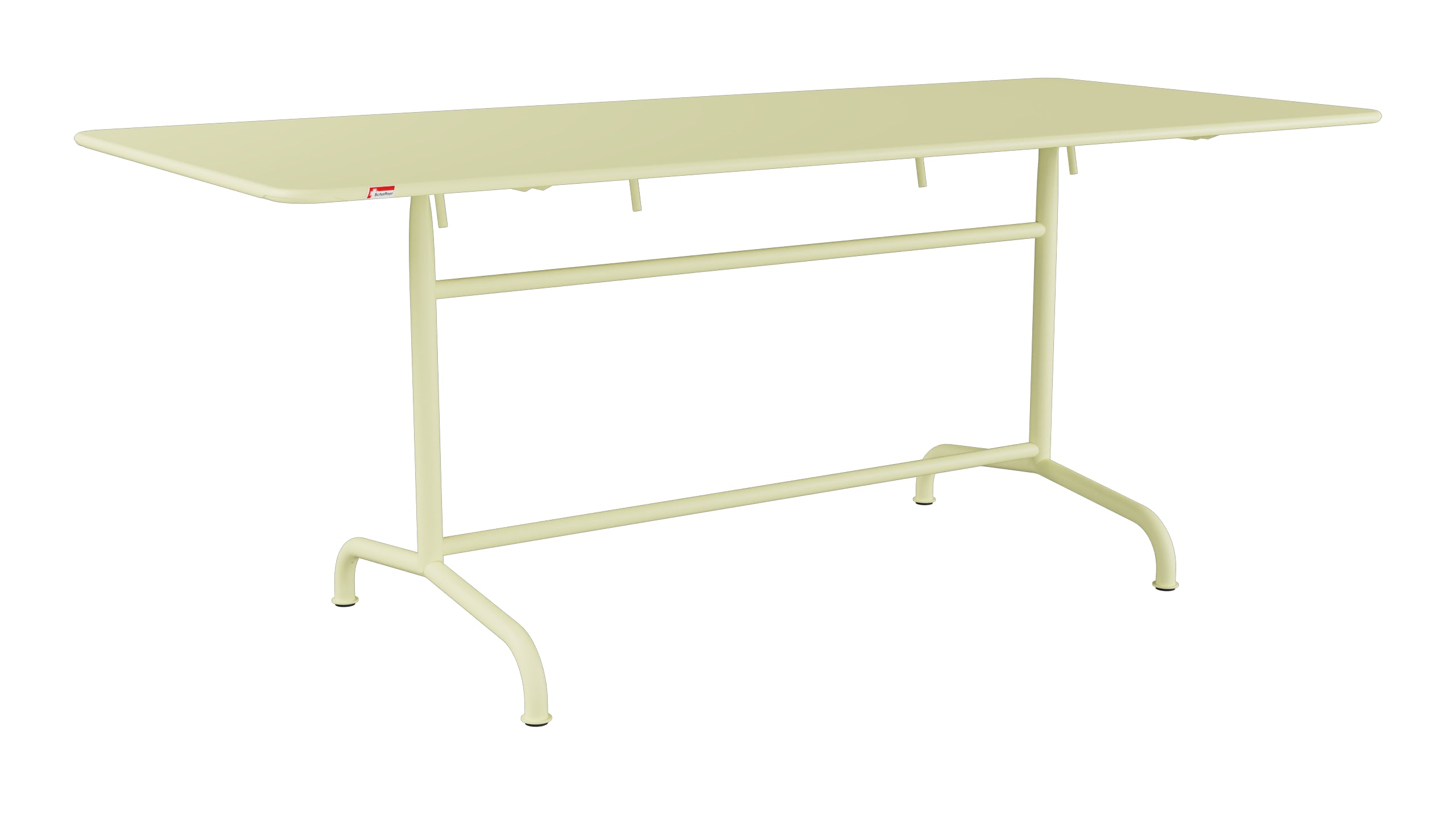 Rigi Metall-Gartentisch 180x80 klappbar in Buchsbaumgelb präsentiert im Onlineshop von KAQTU Design AG. Gartentisch ist von Schaffner