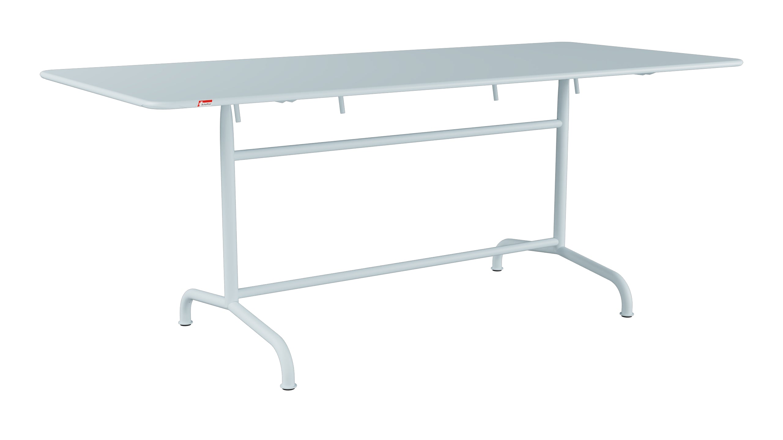Rigi Metall-Gartentisch 180x80 klappbar in Pastellblau präsentiert im Onlineshop von KAQTU Design AG. Gartentisch ist von Schaffner