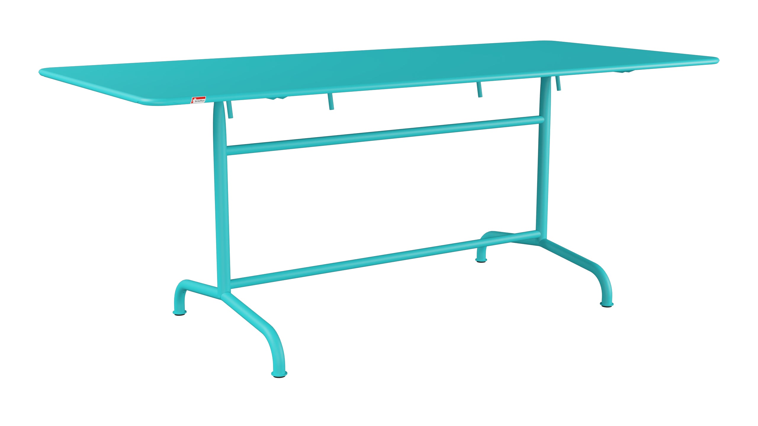 Rigi Metall-Gartentisch 180x80 klappbar in Türkis präsentiert im Onlineshop von KAQTU Design AG. Gartentisch ist von Schaffner