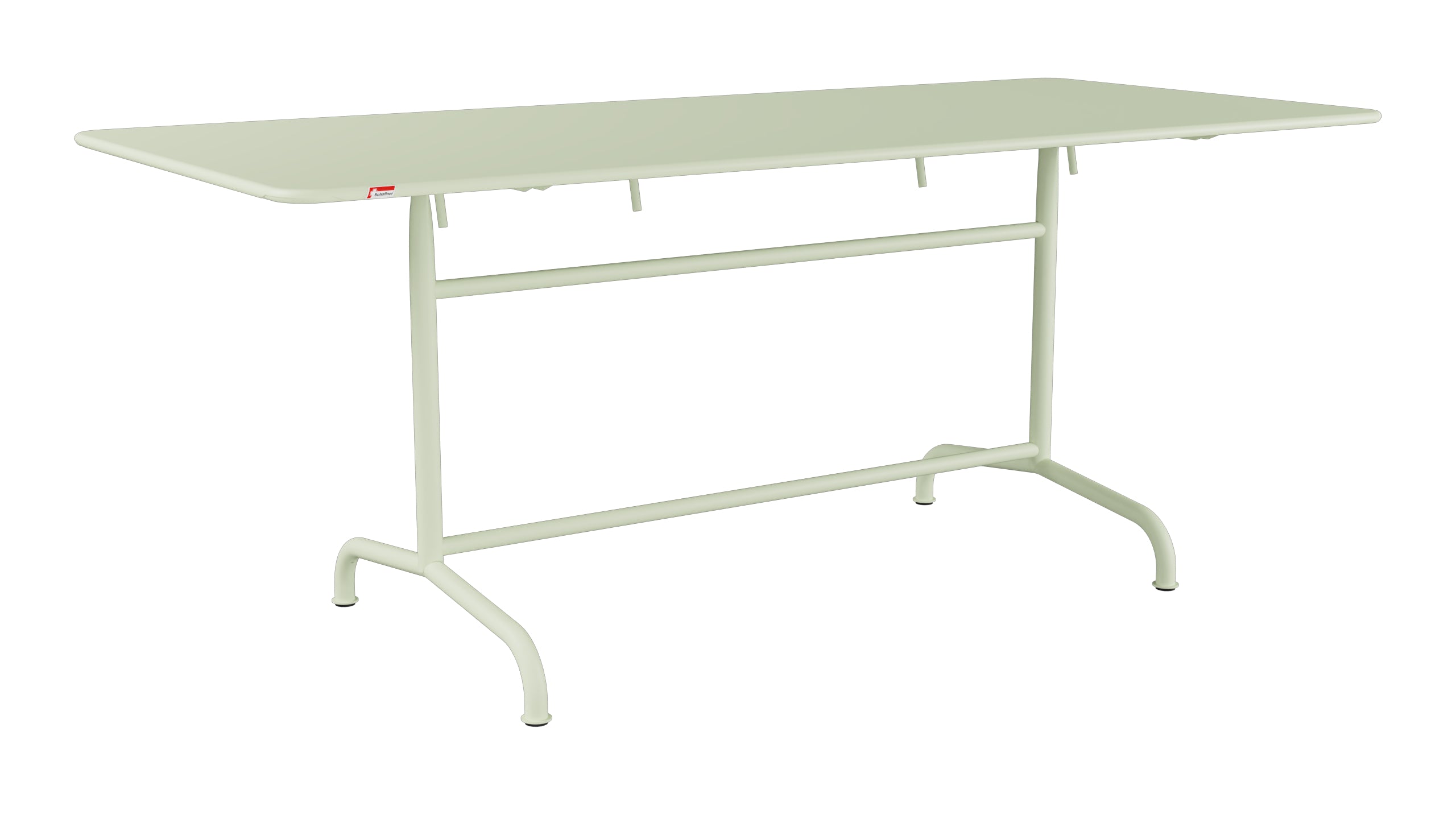 Rigi Metall-Gartentisch 180x80 klappbar in Pastellgrün präsentiert im Onlineshop von KAQTU Design AG. Gartentisch ist von Schaffner