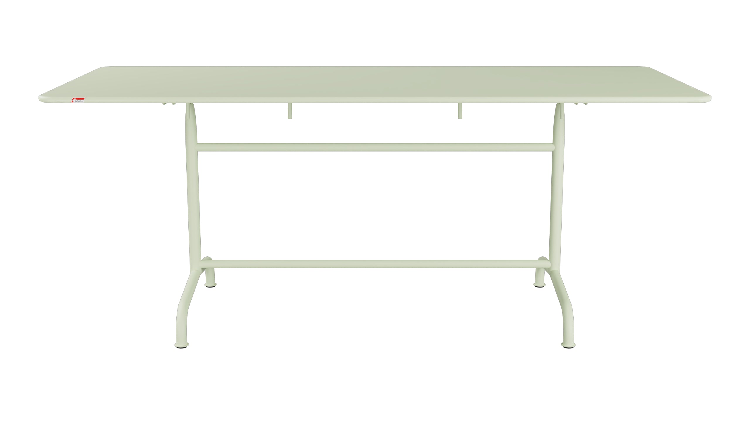 Rigi Metall-Gartentisch 180x80 klappbar in Pastellgrün präsentiert im Onlineshop von KAQTU Design AG. Gartentisch ist von Schaffner