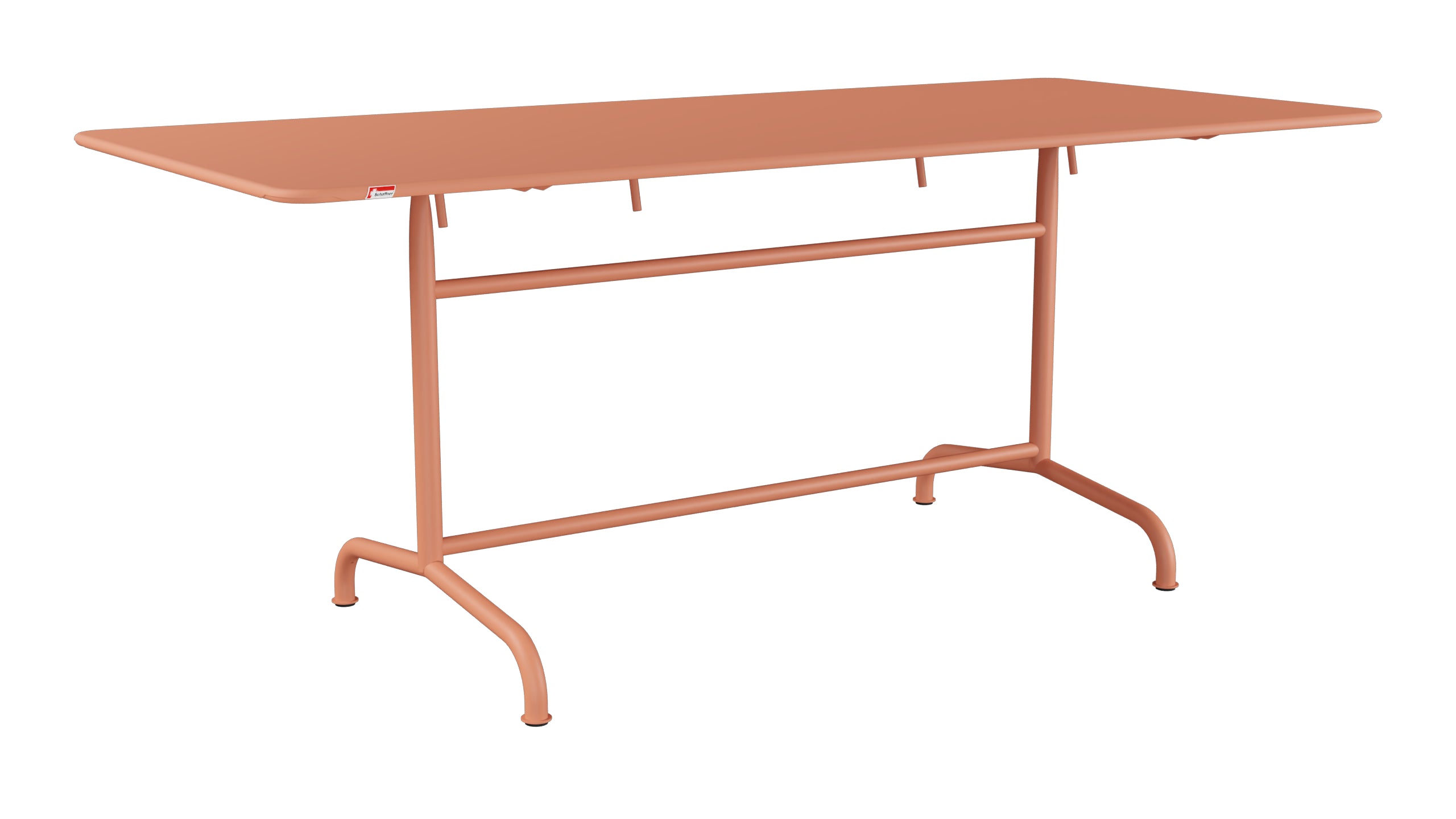 Rigi Metall-Gartentisch 180x80 klappbar in Pastellterracotta präsentiert im Onlineshop von KAQTU Design AG. Gartentisch ist von Schaffner