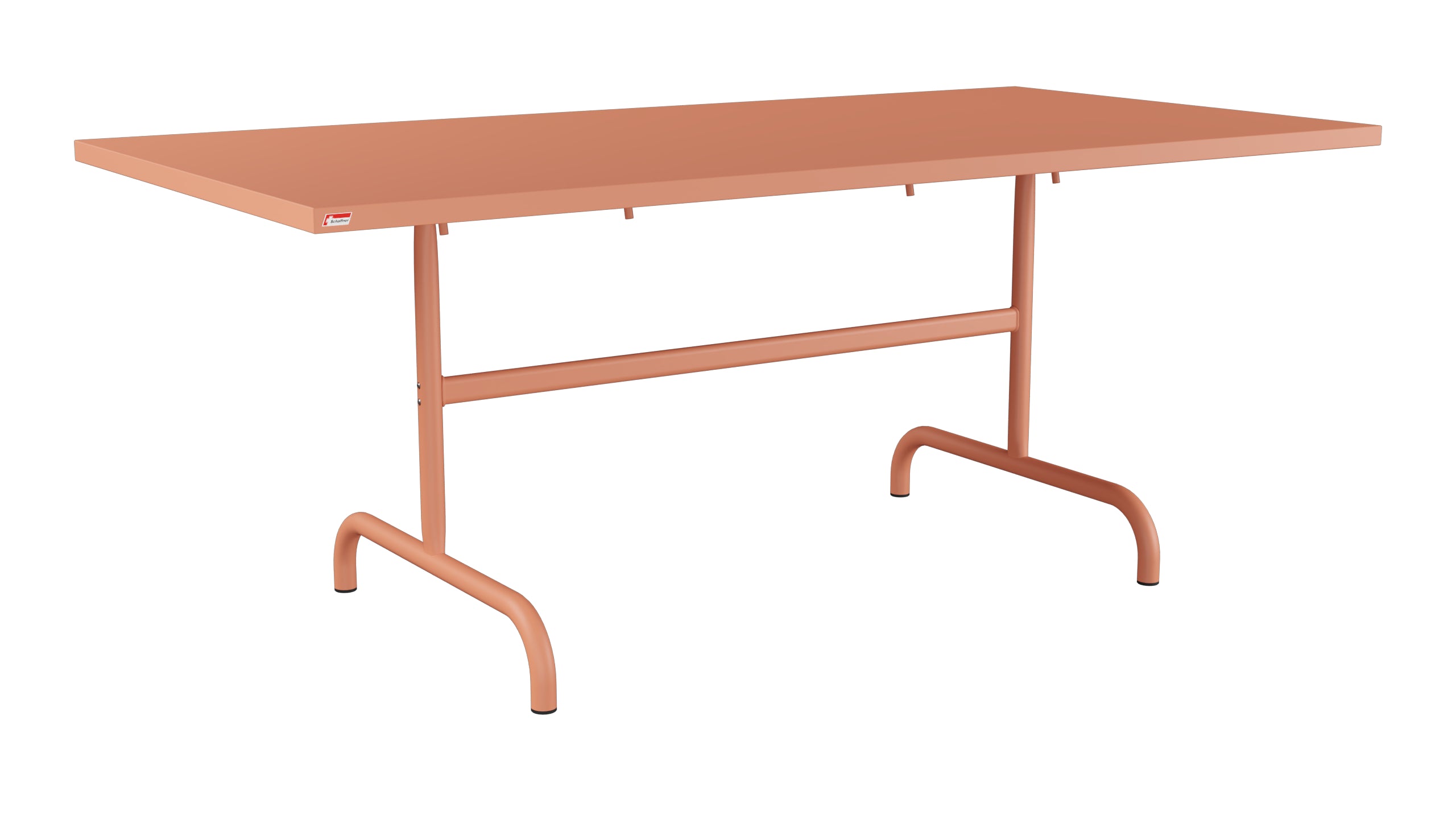 Säntis Metall-Gartentisch 180x90 klappbar in Pastellterracotta präsentiert im Onlineshop von KAQTU Design AG. Gartentisch ist von Schaffner