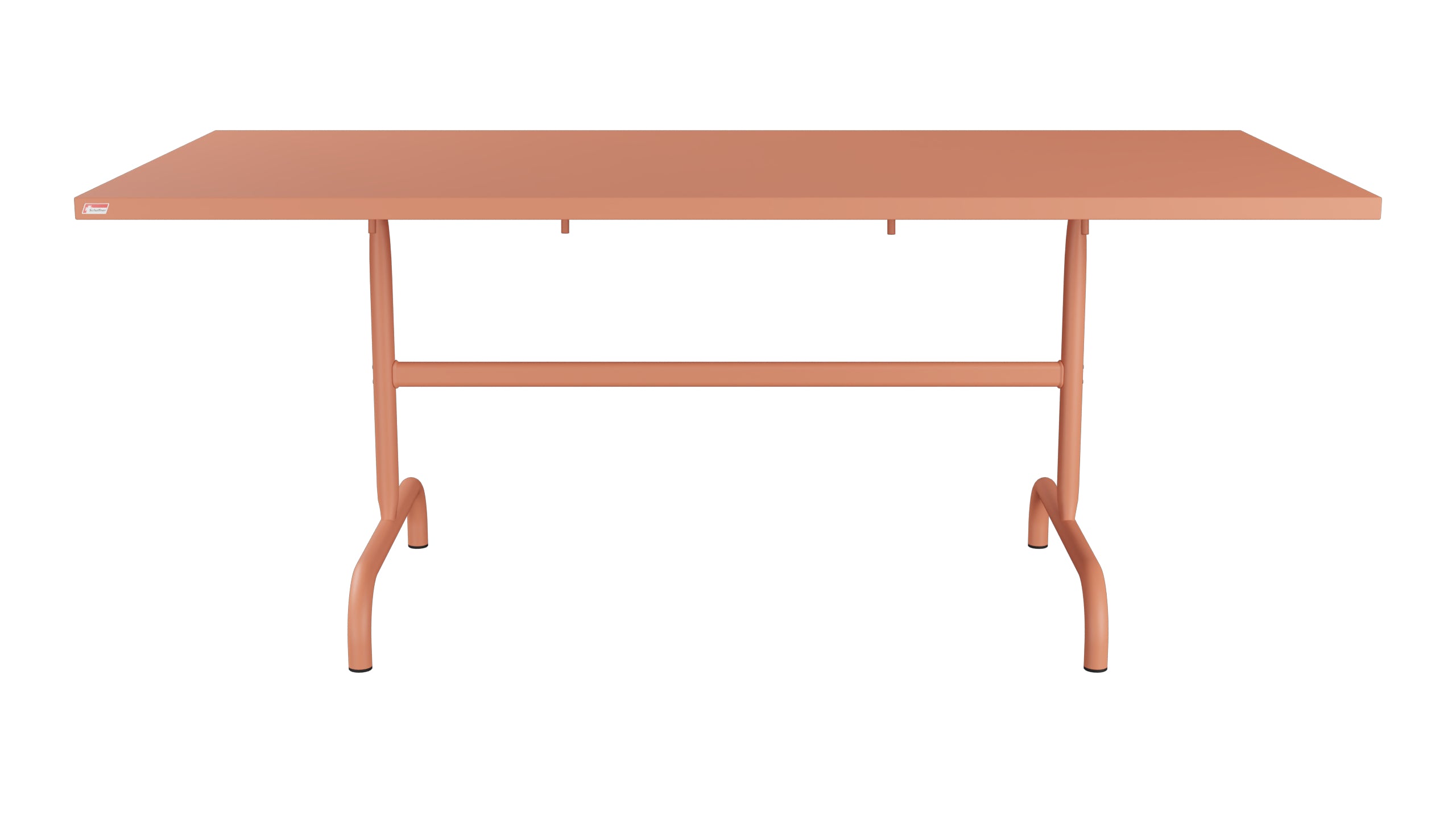 Säntis Metall-Gartentisch 180x90 klappbar in Pastellterracotta präsentiert im Onlineshop von KAQTU Design AG. Gartentisch ist von Schaffner