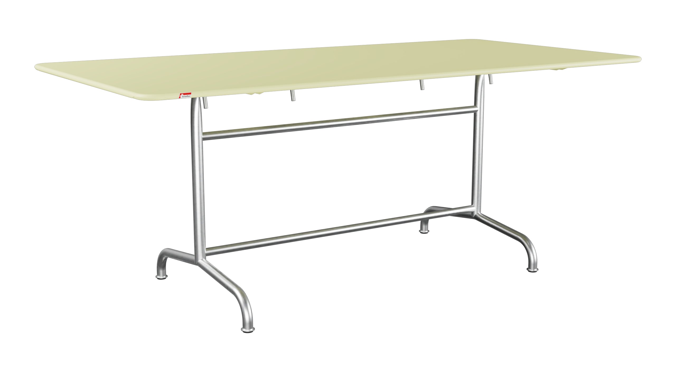 Rigi Metall-Gartentisch 180x90 klappbar in Buchsbaumgelb präsentiert im Onlineshop von KAQTU Design AG. Gartentisch ist von Schaffner