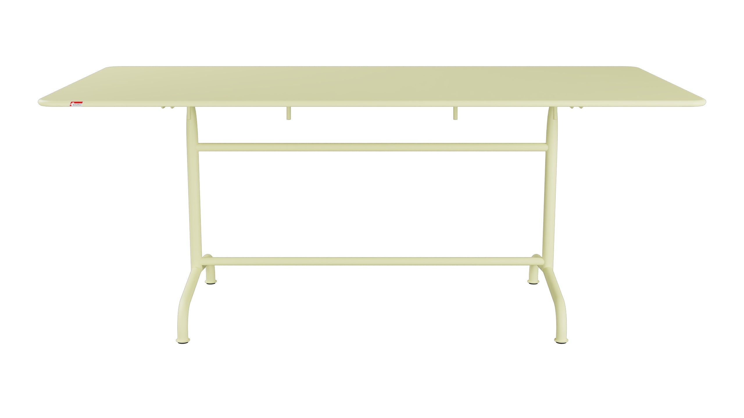 Rigi Metall-Gartentisch 180x90 klappbar in Buchsbaumgelb präsentiert im Onlineshop von KAQTU Design AG. Gartentisch ist von Schaffner