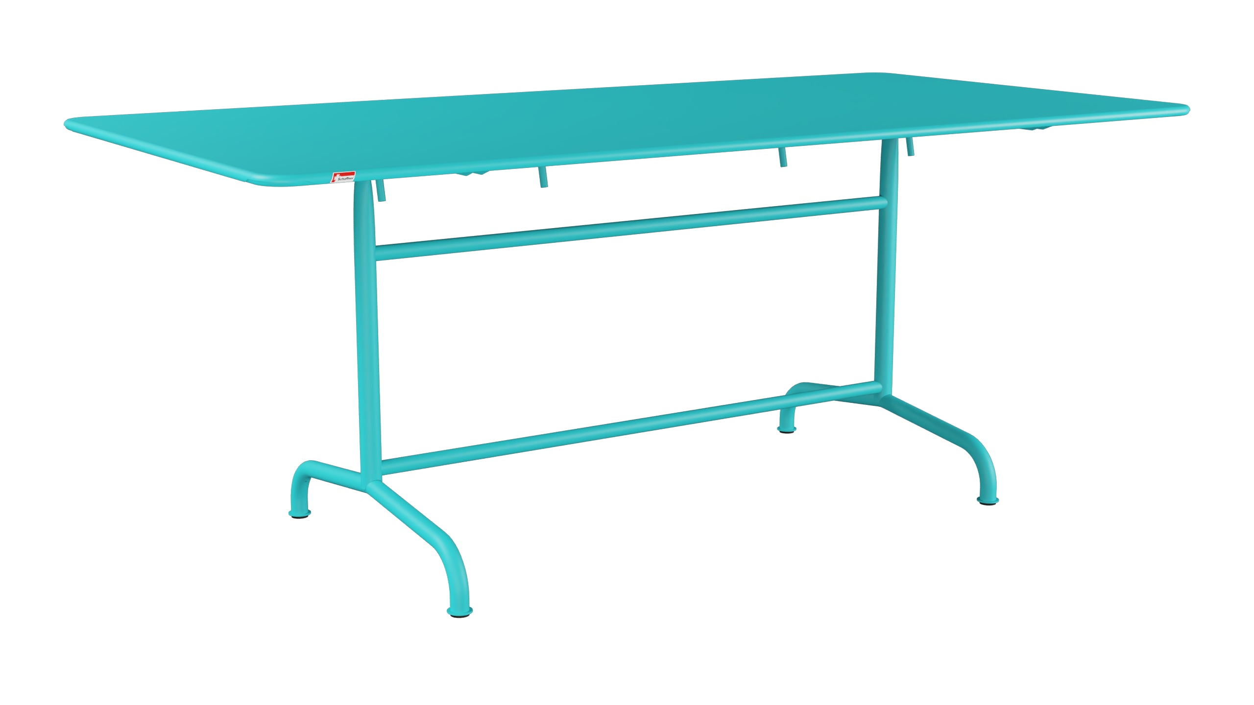 Rigi Metall-Gartentisch 180x90 klappbar in Türkis präsentiert im Onlineshop von KAQTU Design AG. Gartentisch ist von Schaffner