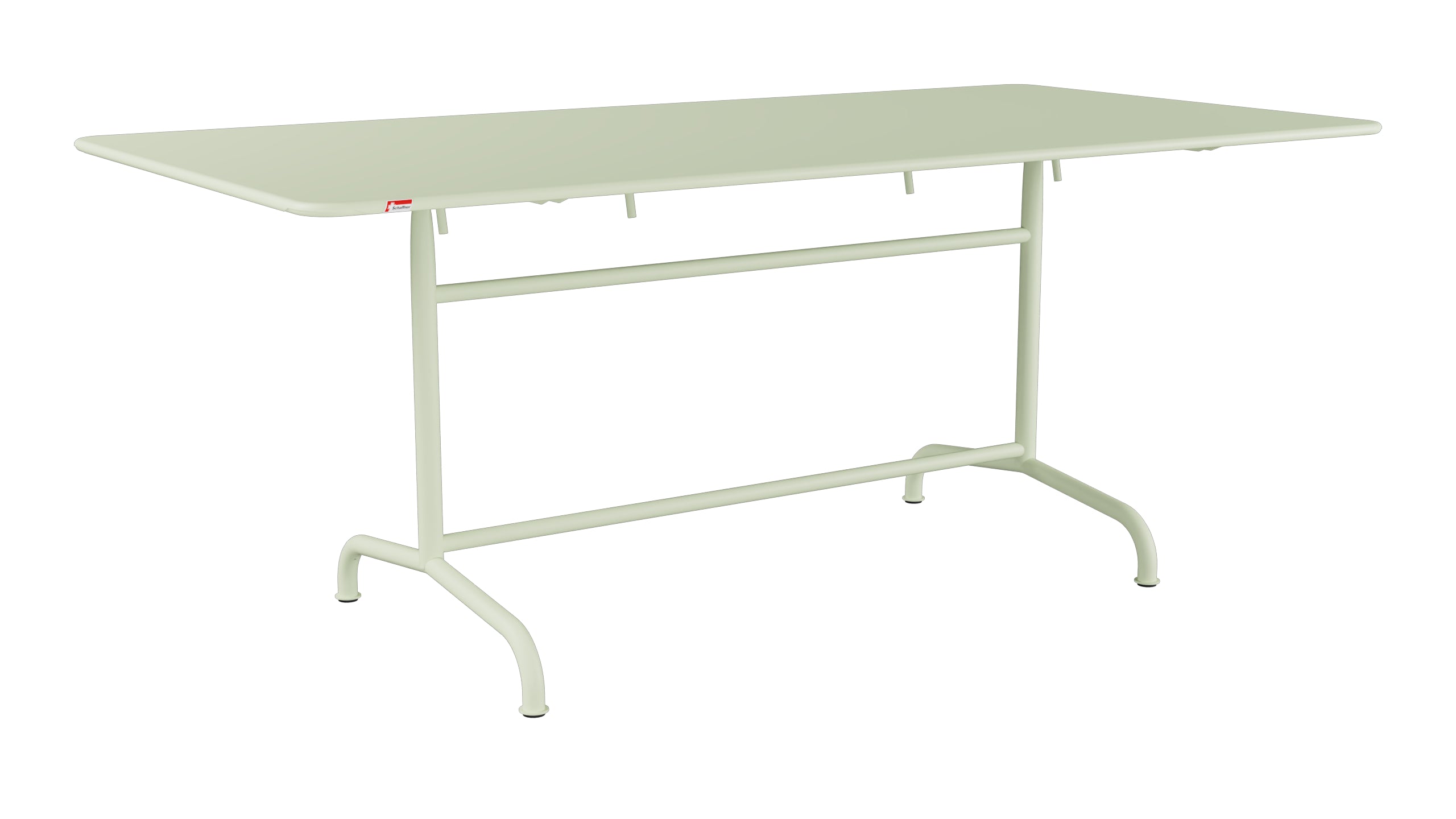 Rigi Metall-Gartentisch 180x90 klappbar in Pastellgrün präsentiert im Onlineshop von KAQTU Design AG. Gartentisch ist von Schaffner
