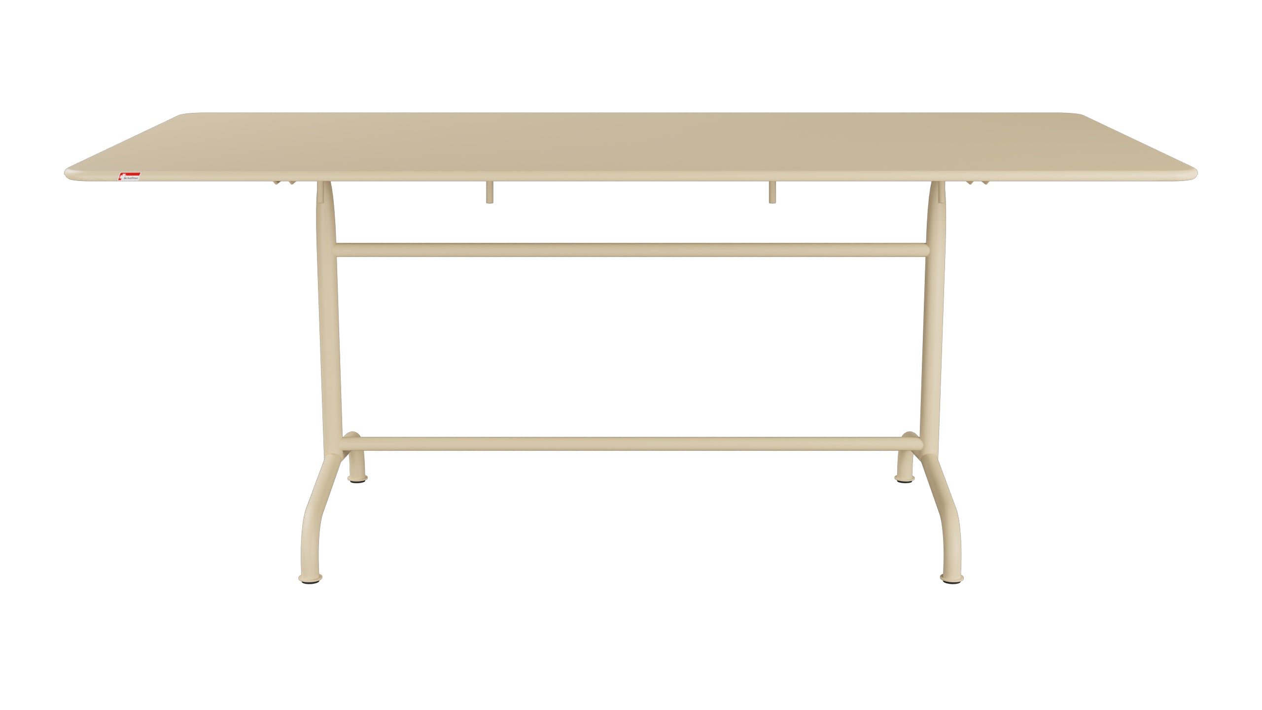 Rigi Metall-Gartentisch 180x90 klappbar in Pastellbraun präsentiert im Onlineshop von KAQTU Design AG. Gartentisch ist von Schaffner