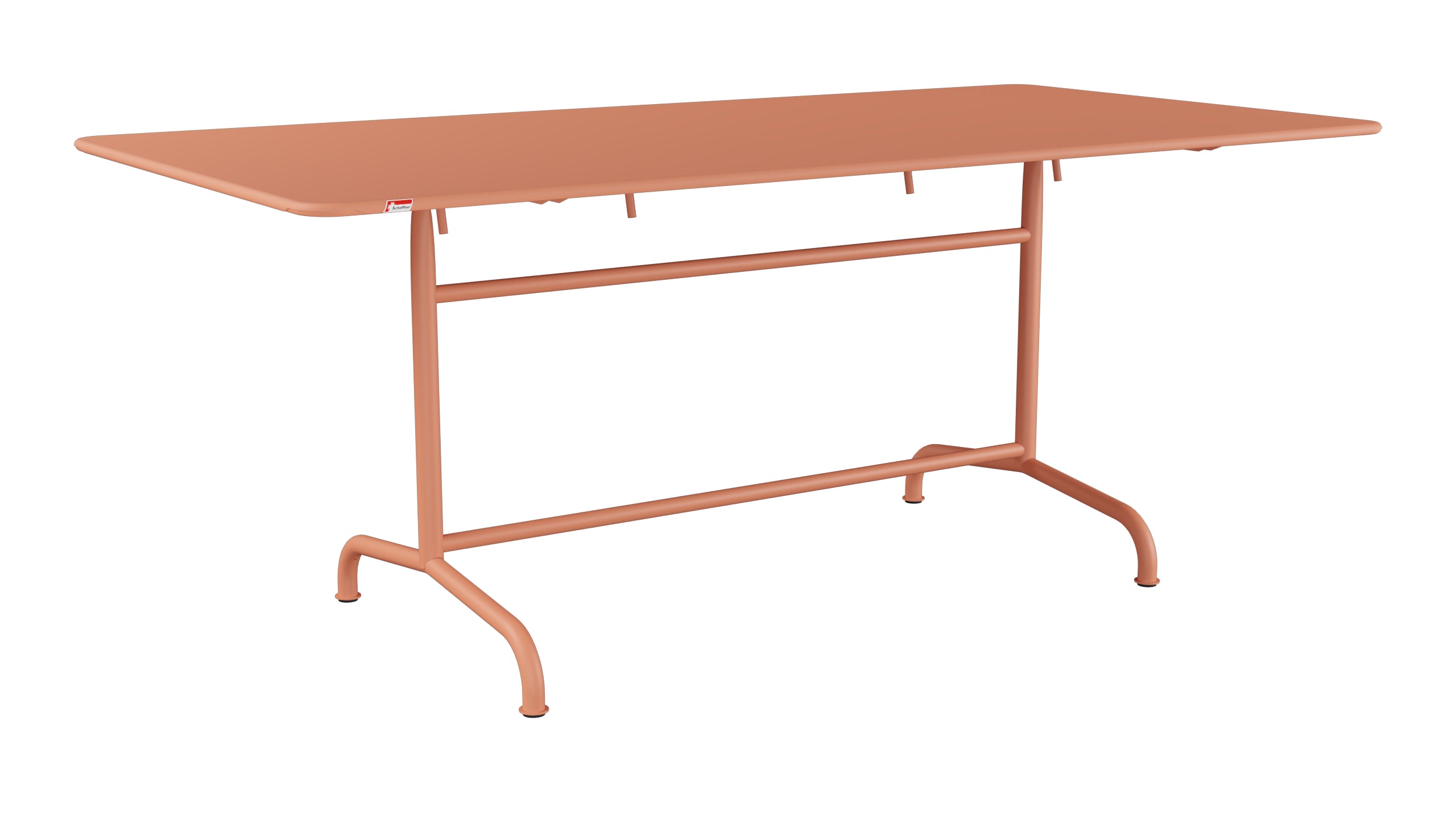 Rigi Metall-Gartentisch 180x90 klappbar in Pastellterracotta präsentiert im Onlineshop von KAQTU Design AG. Gartentisch ist von Schaffner