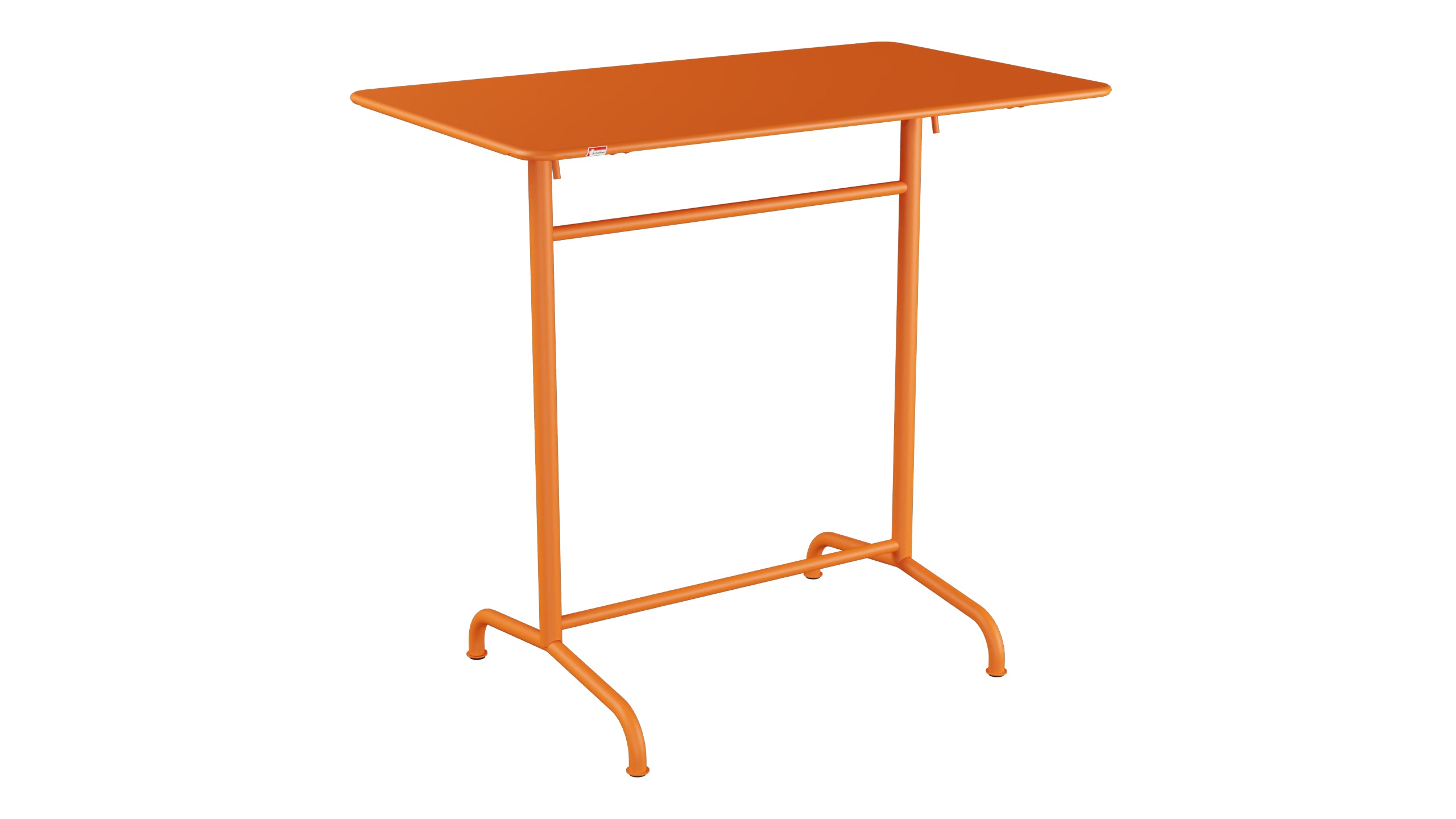Rigi Metall-Stehtisch Outdoor 120x70 / 110 klappbar in Orange präsentiert im Onlineshop von KAQTU Design AG. Hochtisch Outdoor ist von Schaffner