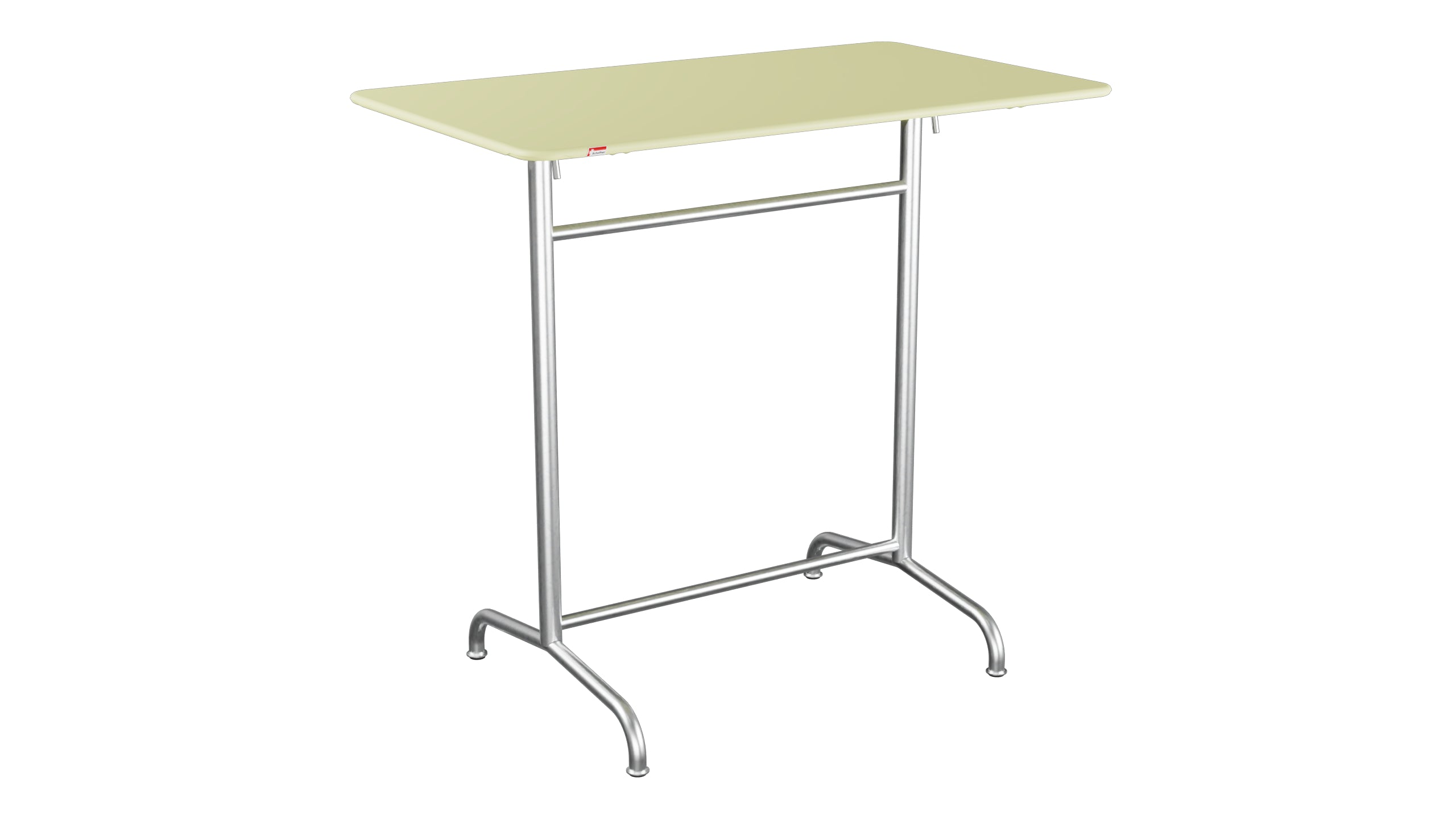Rigi Metall-Stehtisch Outdoor 120x70 / 110 klappbar in Buchsbaumgelb präsentiert im Onlineshop von KAQTU Design AG. Hochtisch Outdoor ist von Schaffner