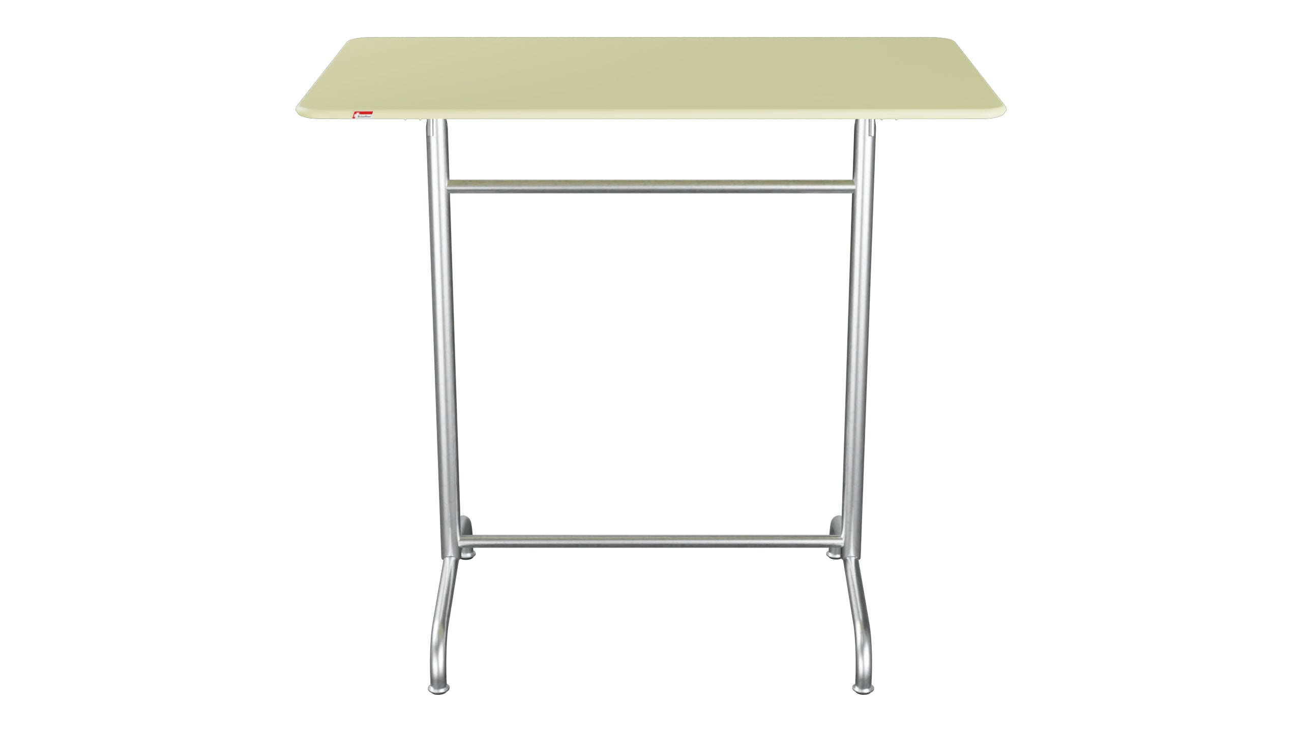 Rigi Metall-Stehtisch Outdoor 120x70 / 110 klappbar in Buchsbaumgelb präsentiert im Onlineshop von KAQTU Design AG. Hochtisch Outdoor ist von Schaffner