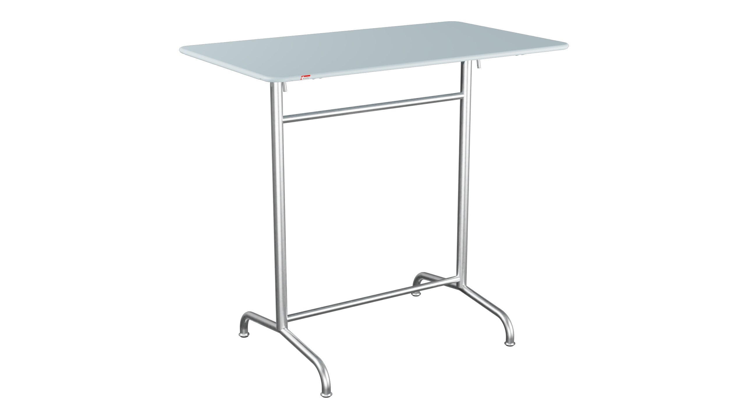 Rigi Metall-Stehtisch Outdoor 120x70 / 110 klappbar in Pastellblau präsentiert im Onlineshop von KAQTU Design AG. Hochtisch Outdoor ist von Schaffner