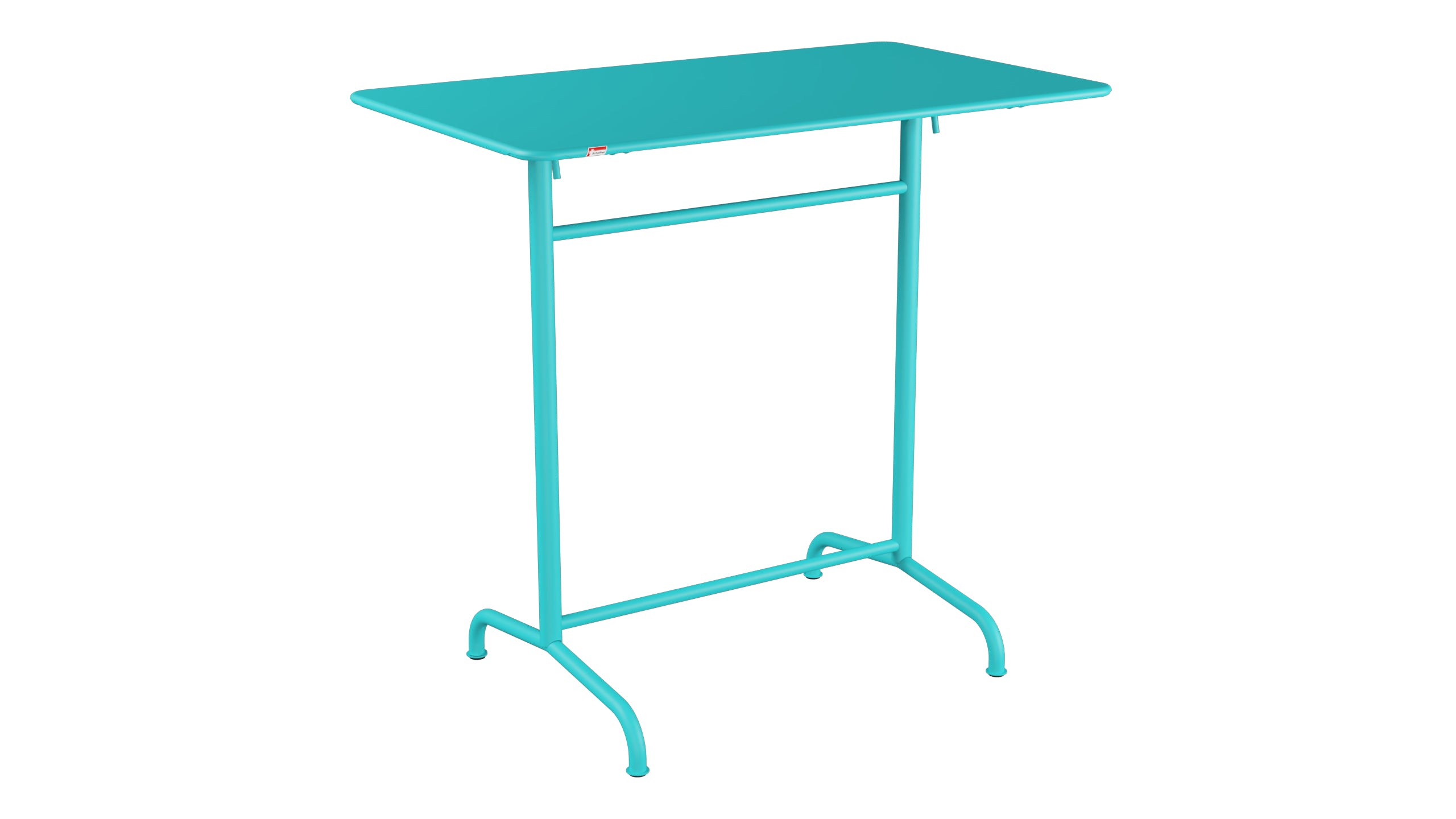 Rigi Metall-Stehtisch Outdoor 120x70 / 110 klappbar in Türkis präsentiert im Onlineshop von KAQTU Design AG. Hochtisch Outdoor ist von Schaffner